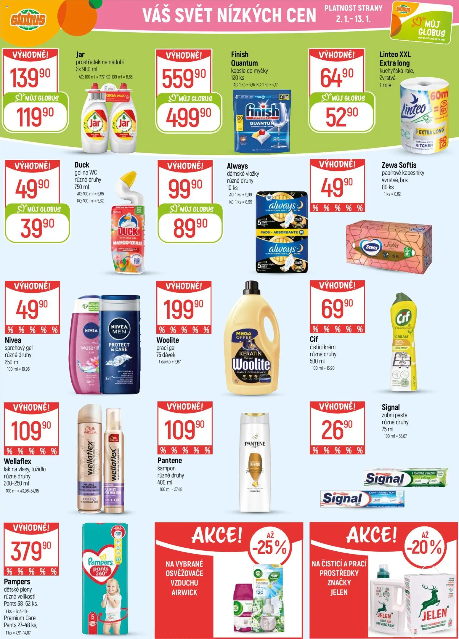 Globus leták - Praha Čakovice od 02.01.2026 | Strana: 26 | Produkty: Globus, Papírové kapesníky, Jelen, Šampon