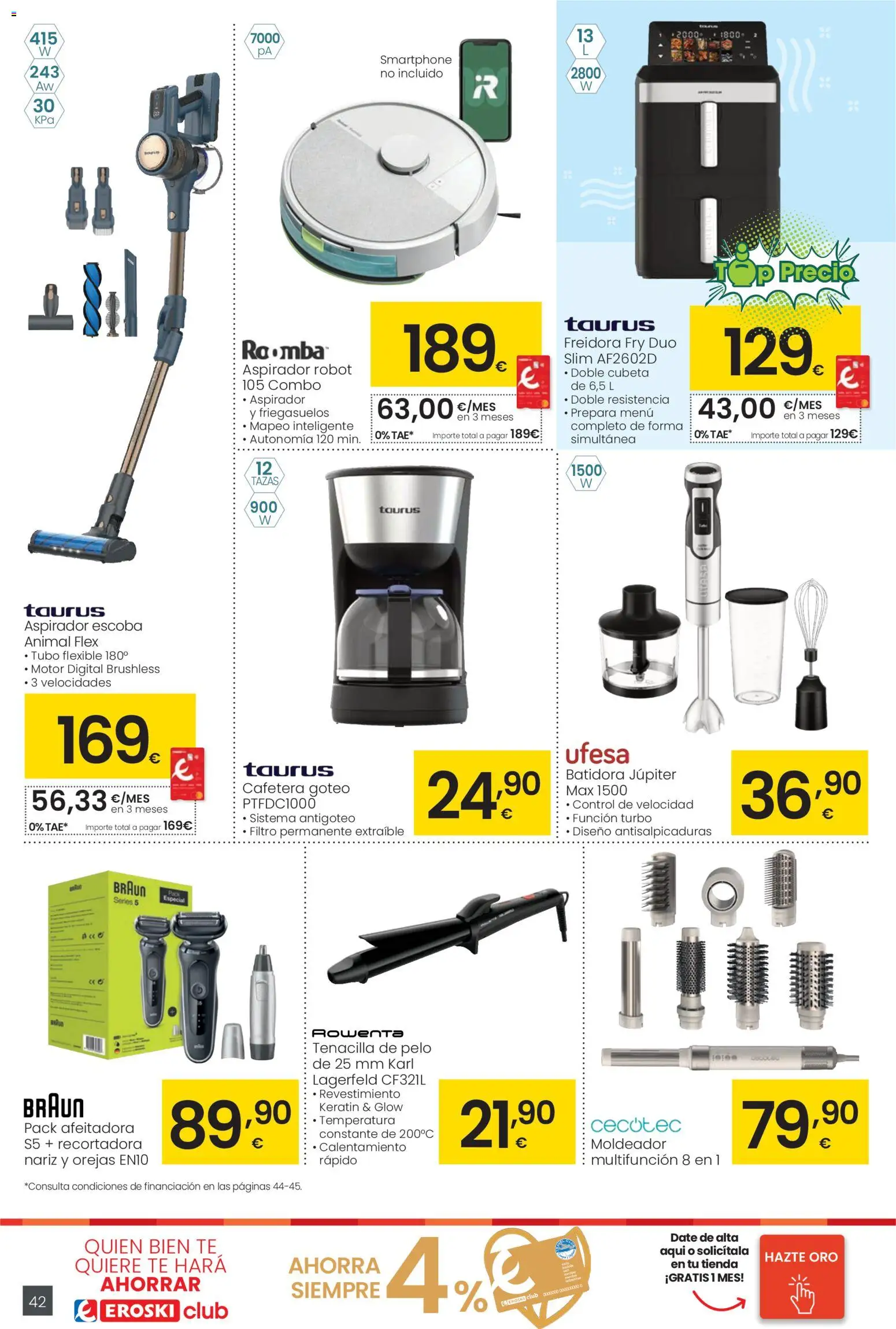 Eroski - Viste tu cesta de primavera  │ válido desde el 12.03.2026 | Página: 42 | Productos: Cafetera, Batidora, Robot, Freidora