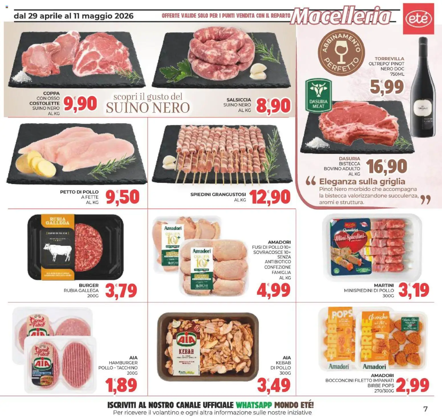 Volantino Eté del 29.04.2026 | Pagina: 7 | Prodotti: Petto di Pollo, Pollo, Salsiccia, Griglia