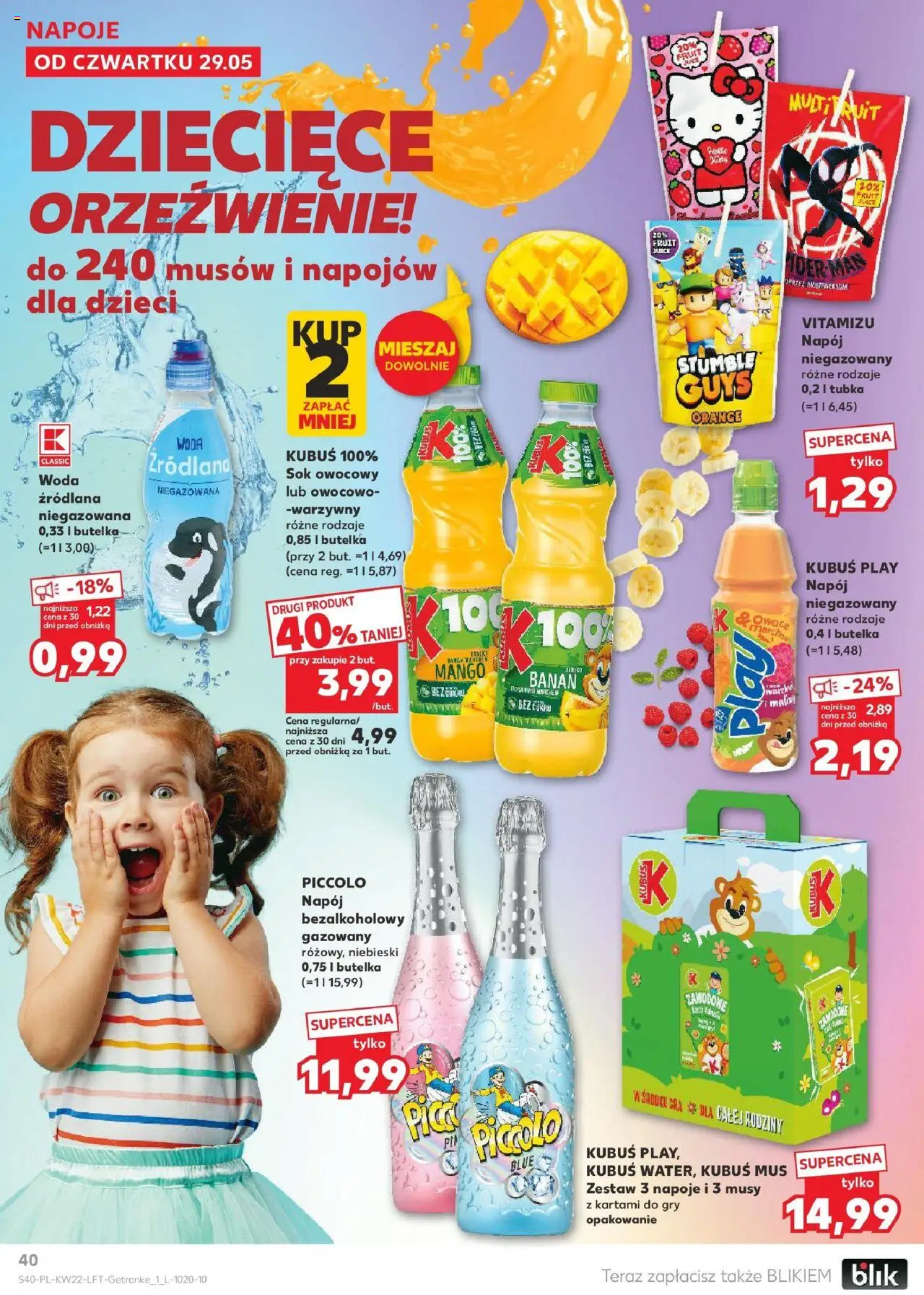Kaufland gazetka od 29.05.2025 | Strona: 40 | Produkty: Maliny, Gry, Sok, Woda