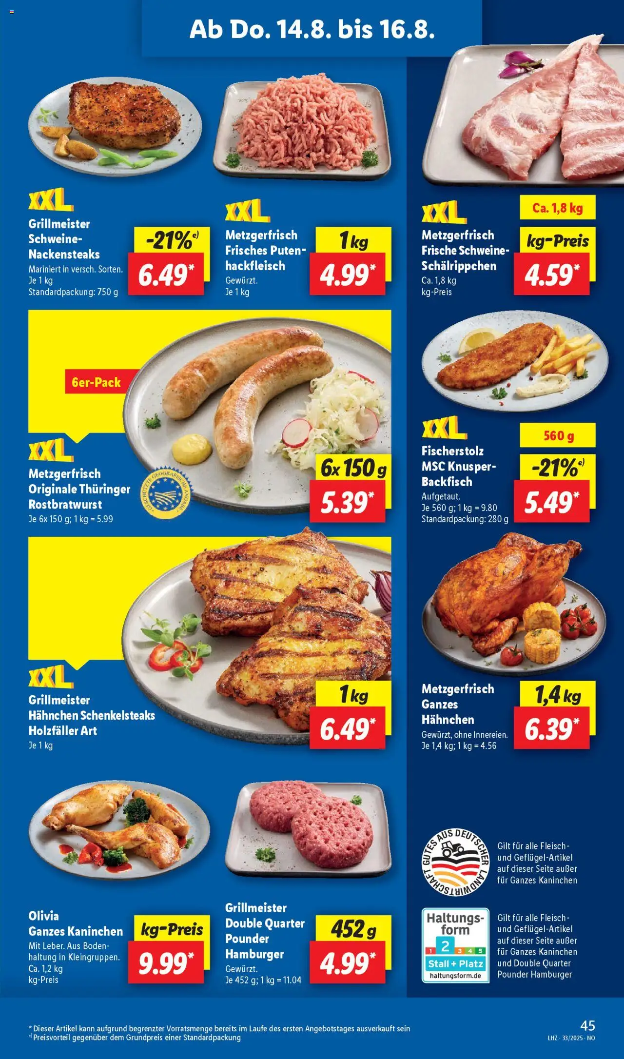 Lidl Prospekt Uelzen - gültig ab dem 11.08.2025 | Seite: 63 | Produkte: Nackensteaks, Hahnchen, Fleisch, Hackfleisch
