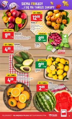 POLOmarket Gazetka od 18.06.2025 | Strona: 19 | Produkty: Maliny, Morele, Pomarańcze, Awokado