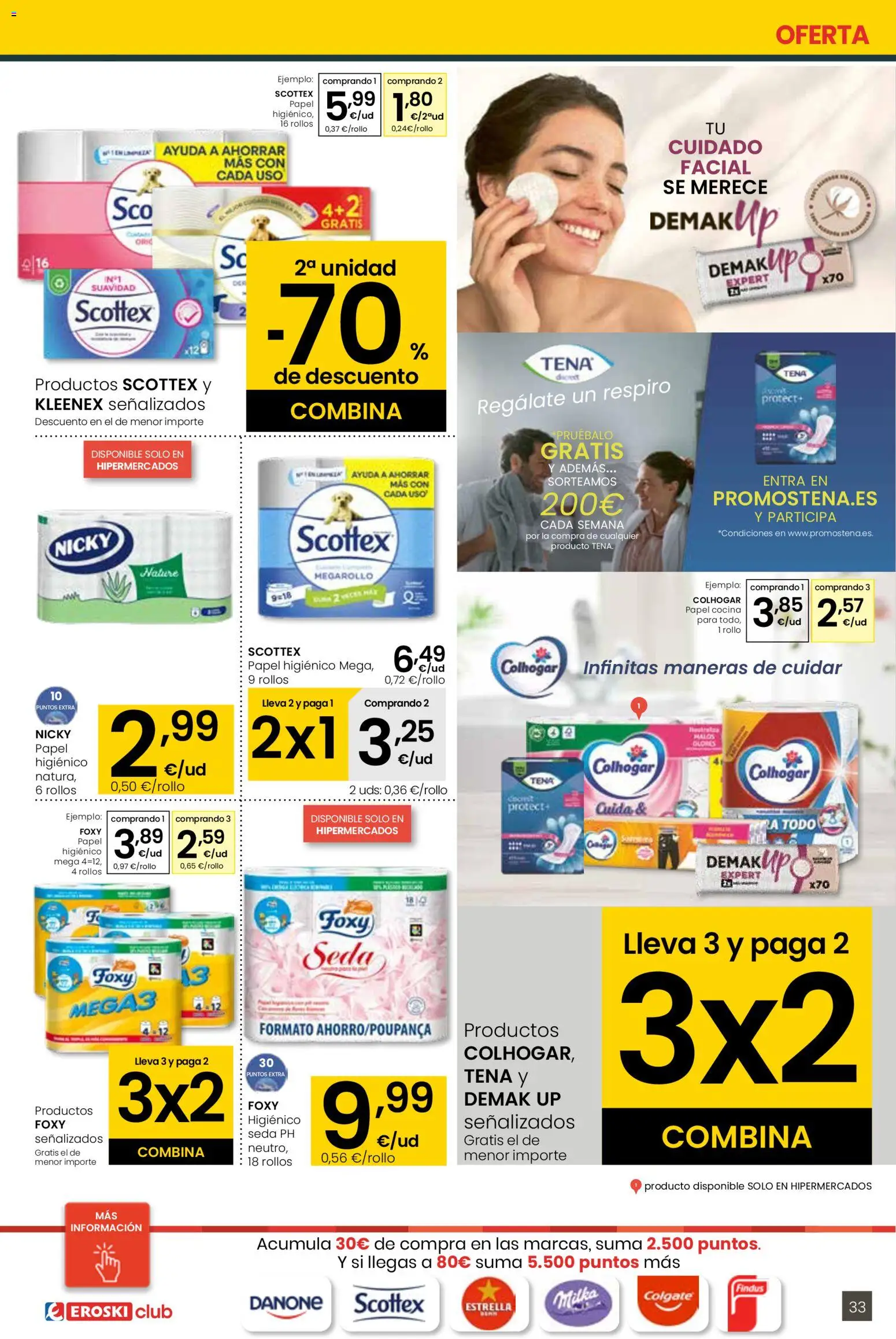 Eroski - 3x2  │ válido desde el 30.10.2025 | Página: 33 | Productos: Papel higienico, Cocina