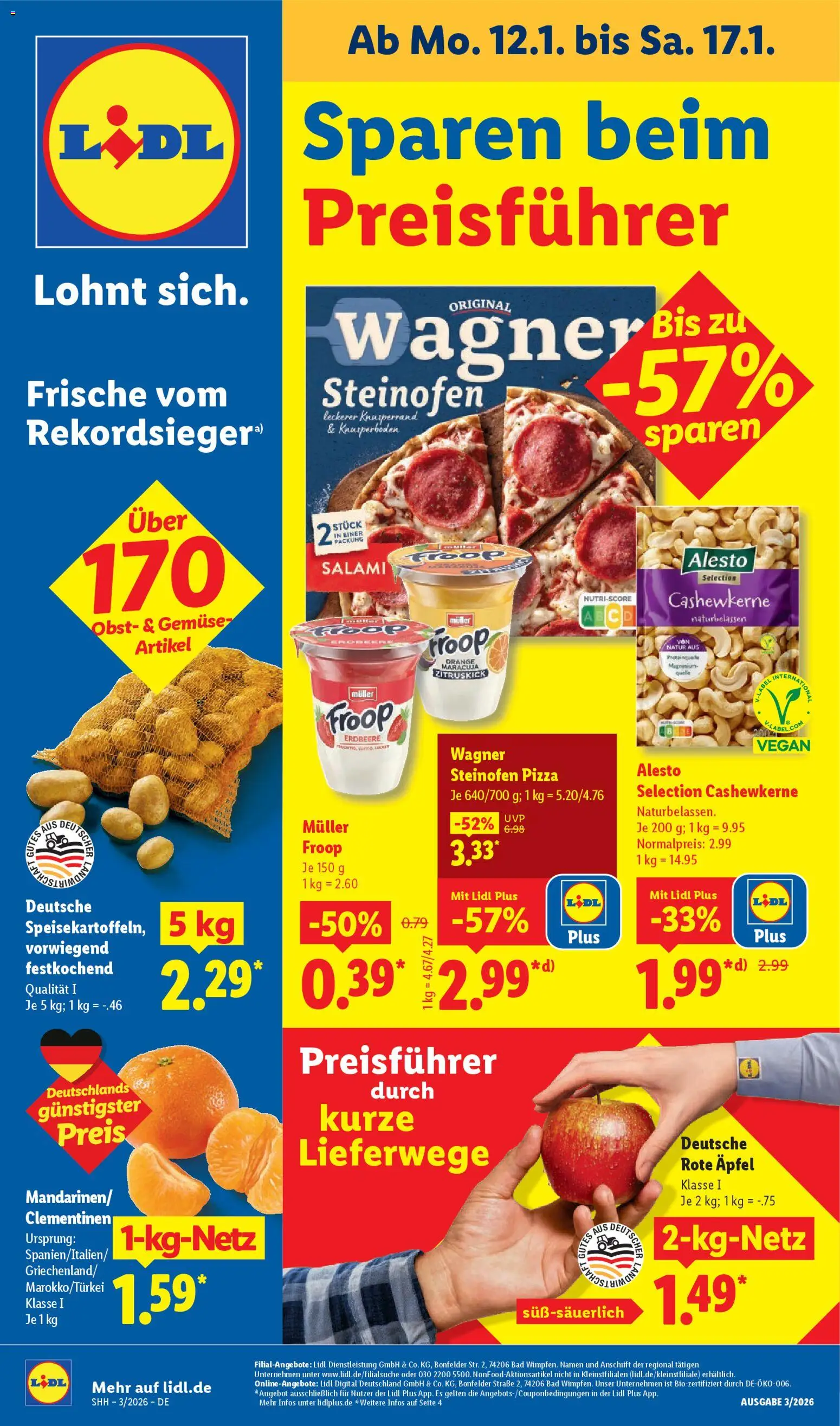 Lidl Prospekt Bestwig – gültig ab 12.01.2026 | Seite: 1 | Produkte: Froop, Bad, Obst, Pizza