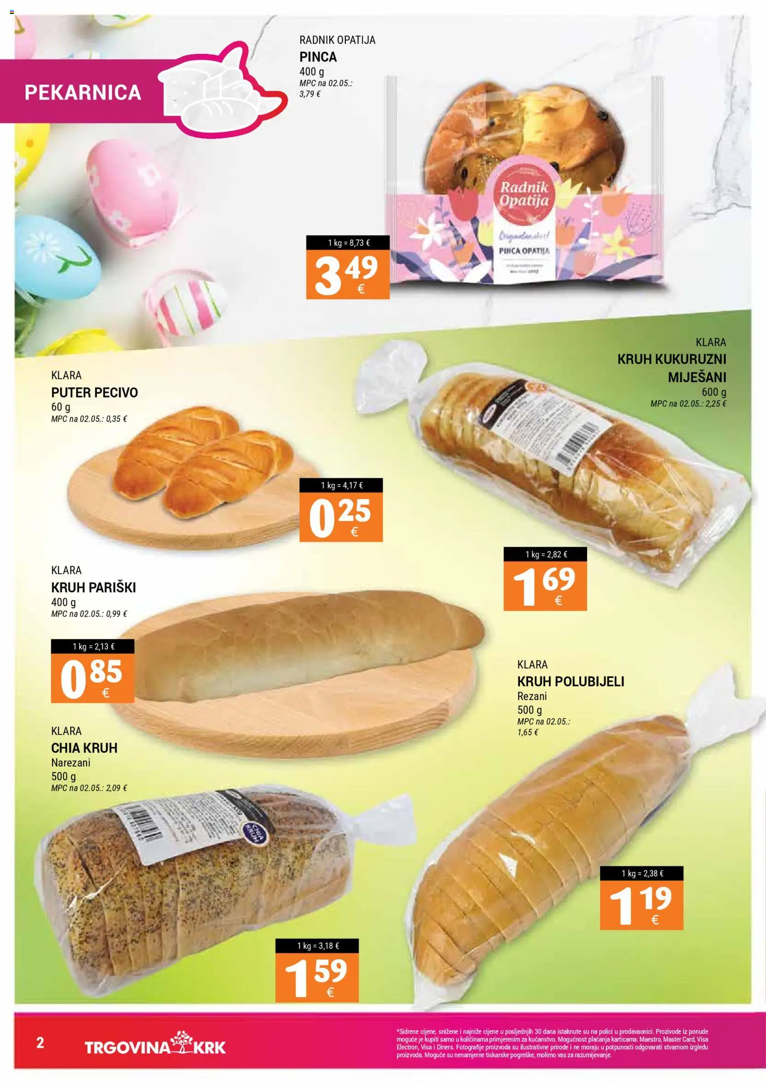 Trgovina Krk katalog | vrijedi od 16.03.2026 | Stranica: 2 | Proizvodi: Kruh, Pecivo