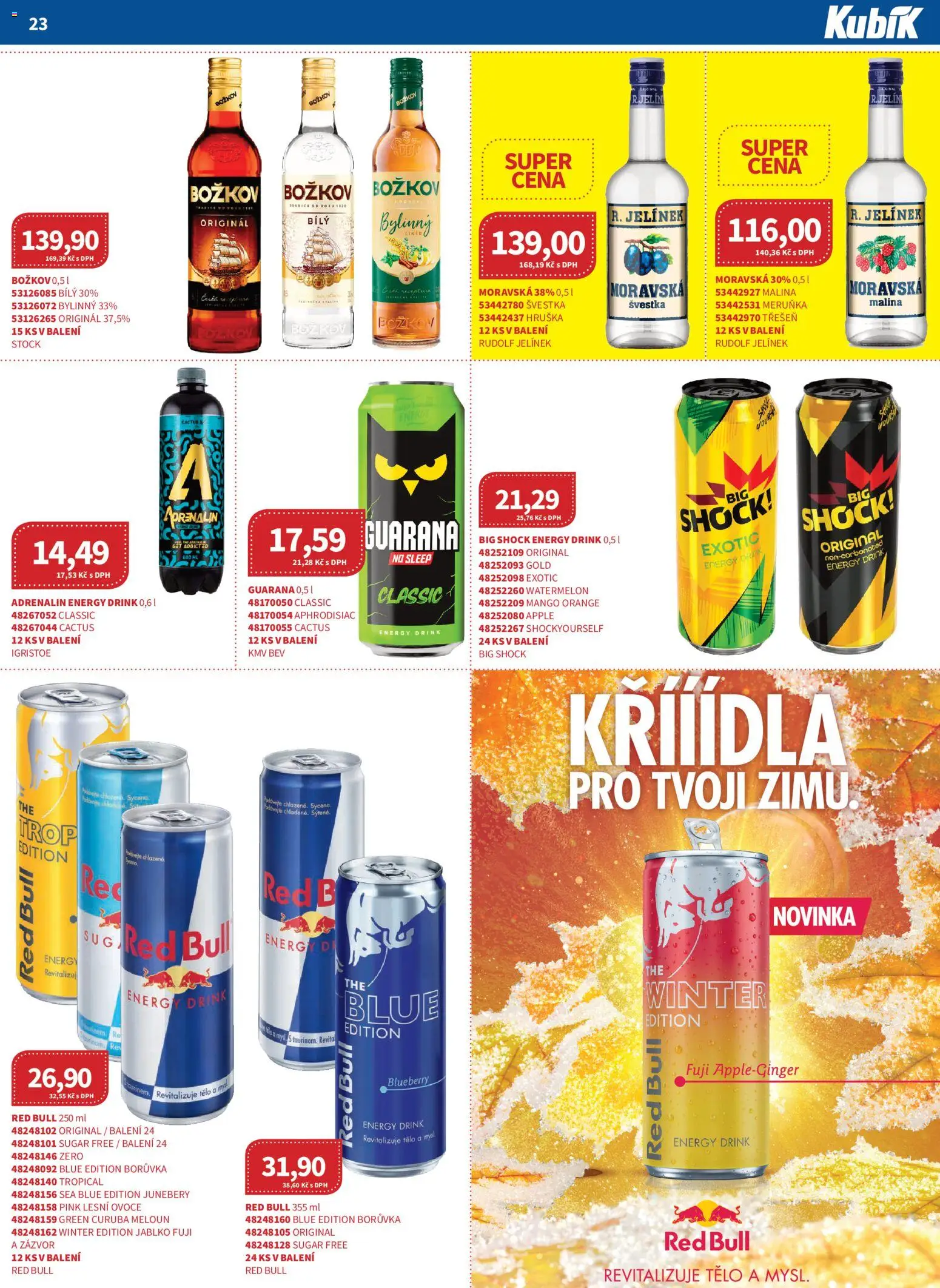Kubík leták - Velkoobchod 11/2025 od 01.11.2025 | Strana: 23 | Produkty: Meloun, Ovoce, Jelínek, Energy drink