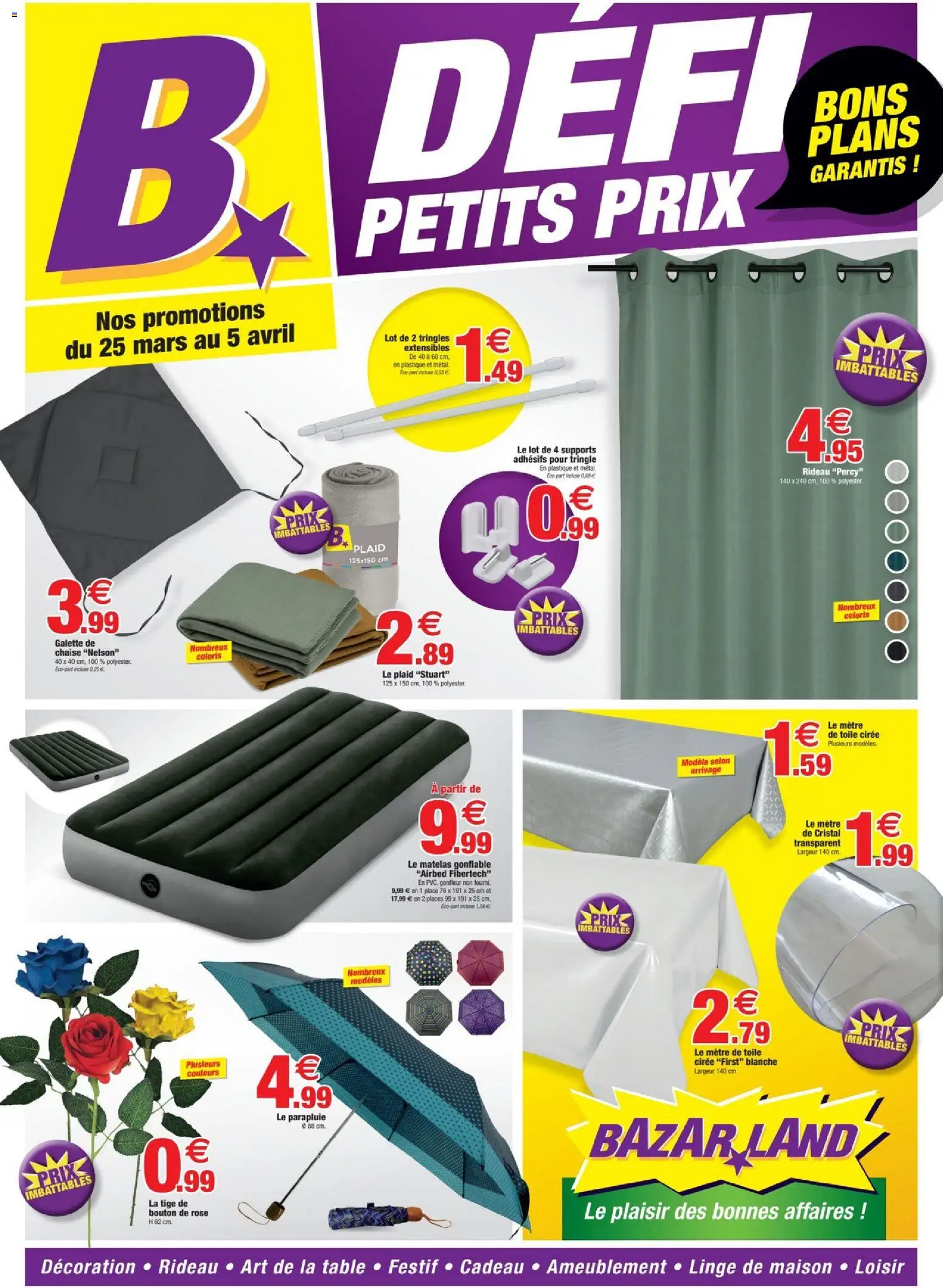 {H1} | Page: 1 | Produits: Matelas gonflable, Table, Chaise, Rideau