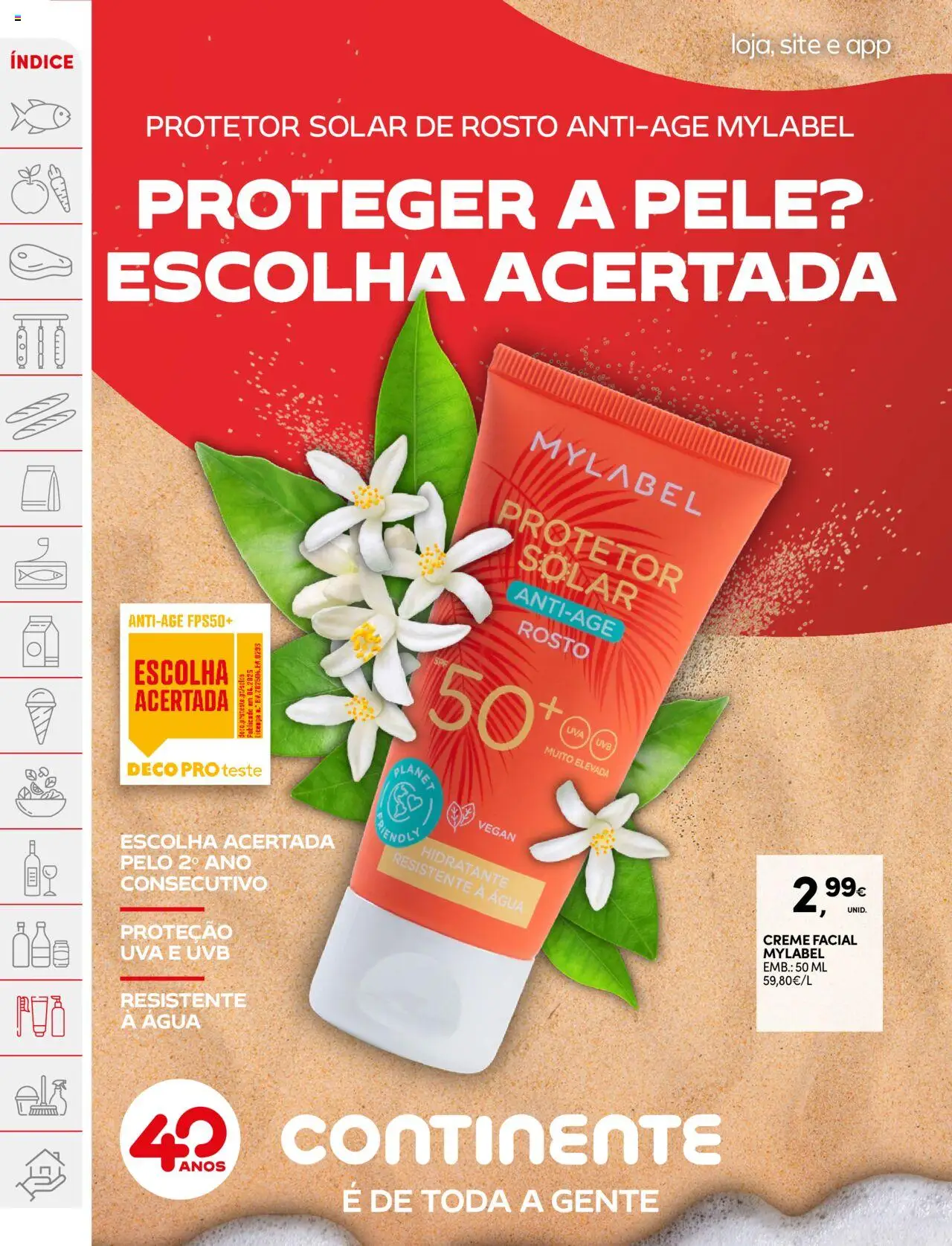 Continente folheto │ válido de 03.06.2025 | Página: 40 | Produtos: Agua, Protetor solar, Creme