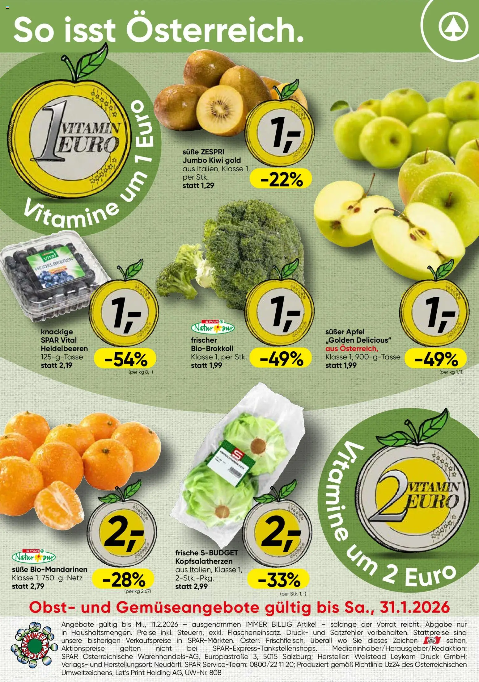 Spar Flugblatt - Oberösterreich gültig ab 29.01.2026 | Seite: 24 | Produkte: Kiwi, Obst, Äpfel
