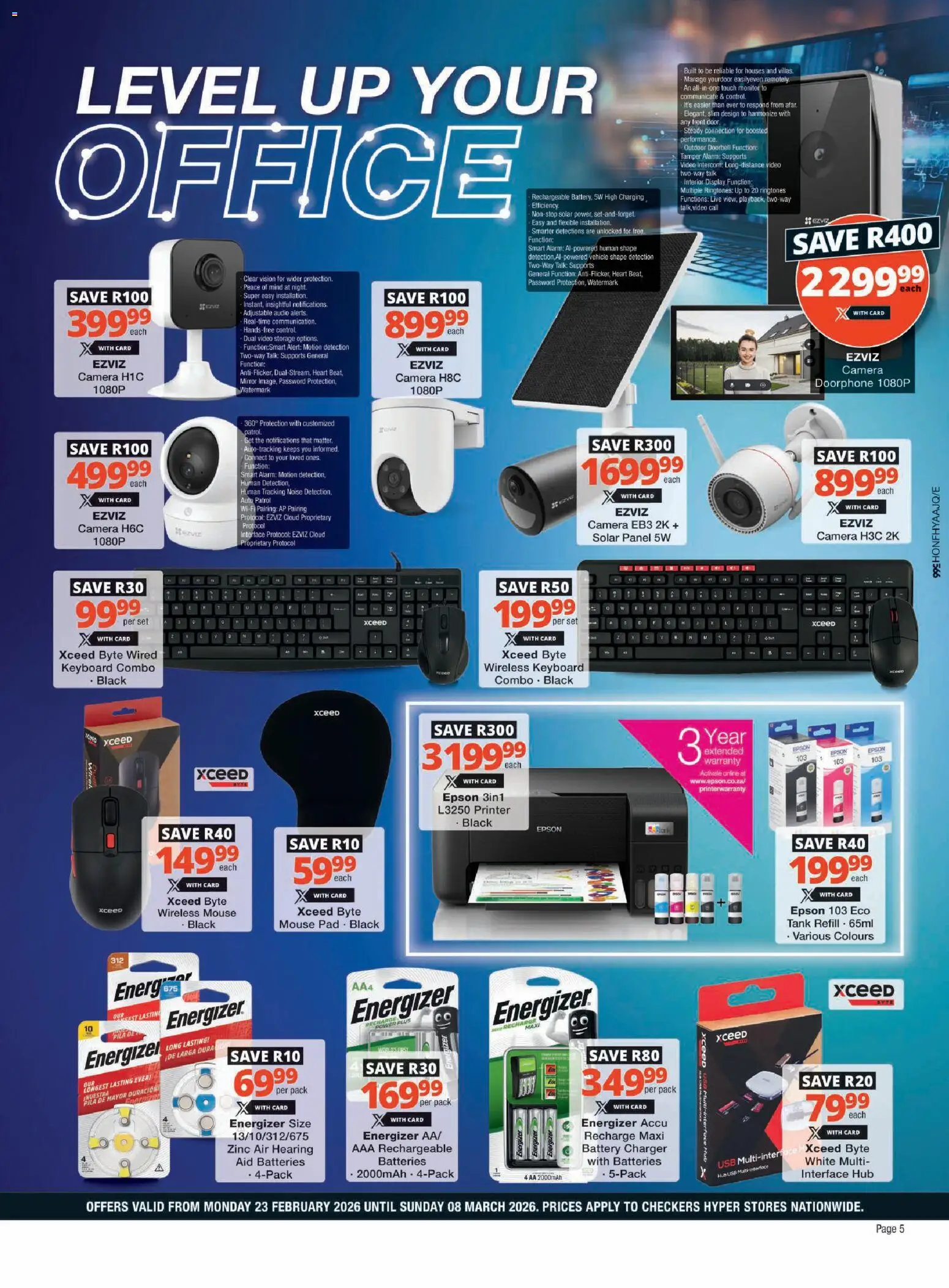 New Checkers catalogue – valid from 23.02.2026 | Page: 5 | Products: Monitor, Mouse, Keyboard, Audio