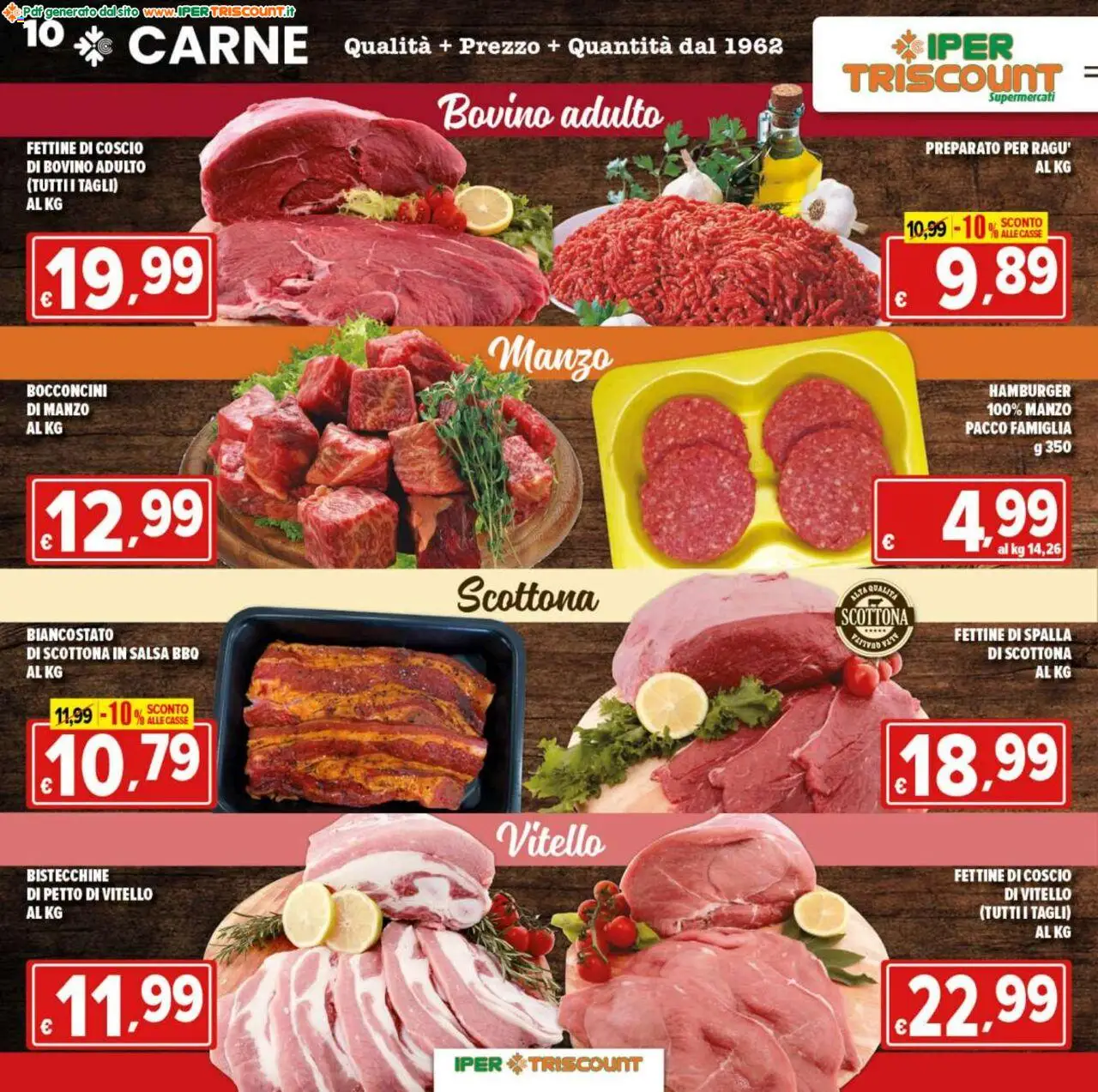 Volantino Ipertriscount del 17.09.2025 | Pagina: 10 | Prodotti: Bovino, Manzo, Salsa, Hamburger