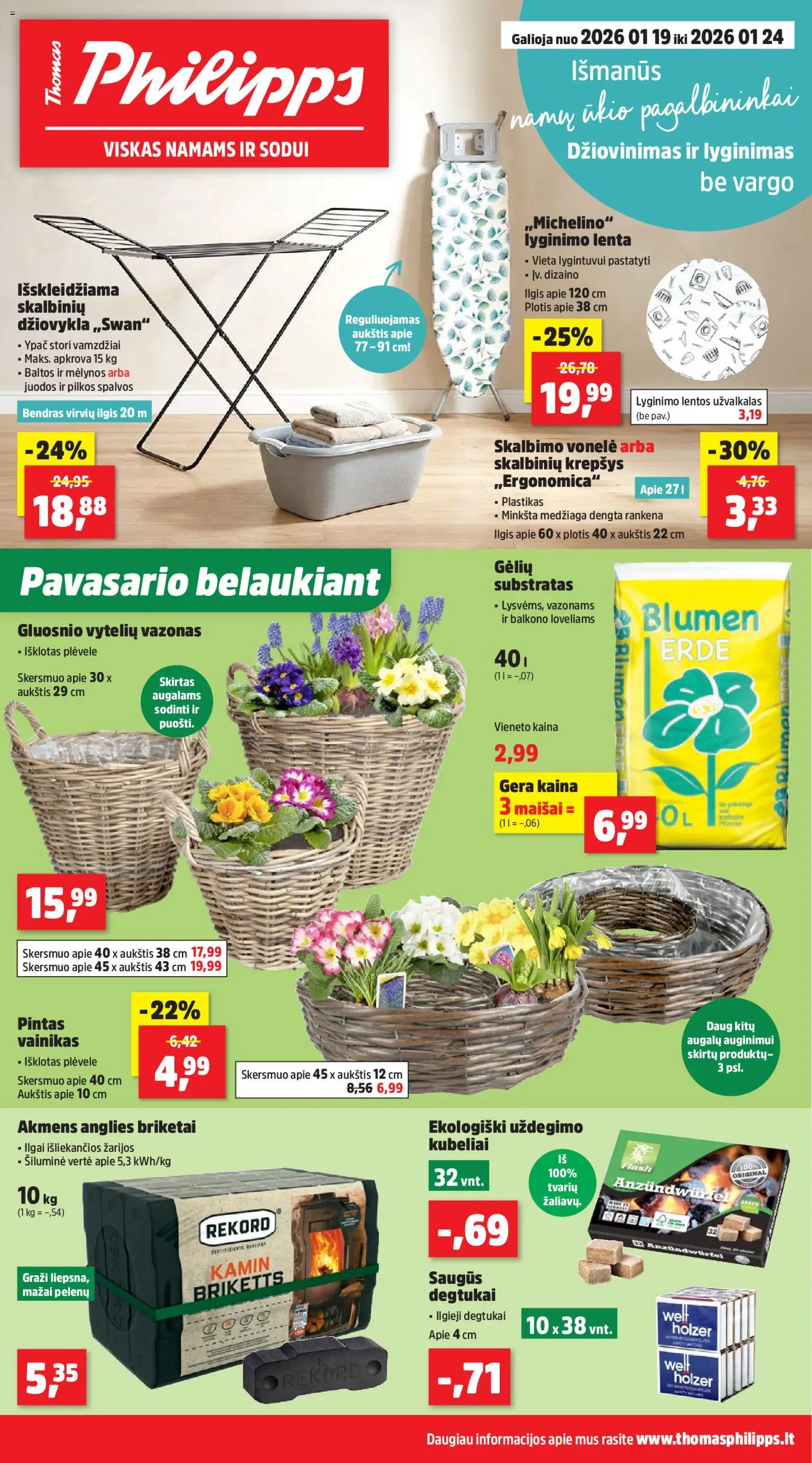 Thomas Philipps akcijos nuo 19.01.2026 | Puslapis: 1 | Prekių: Džiovykla, Bendras, Krepšys, Vazonas