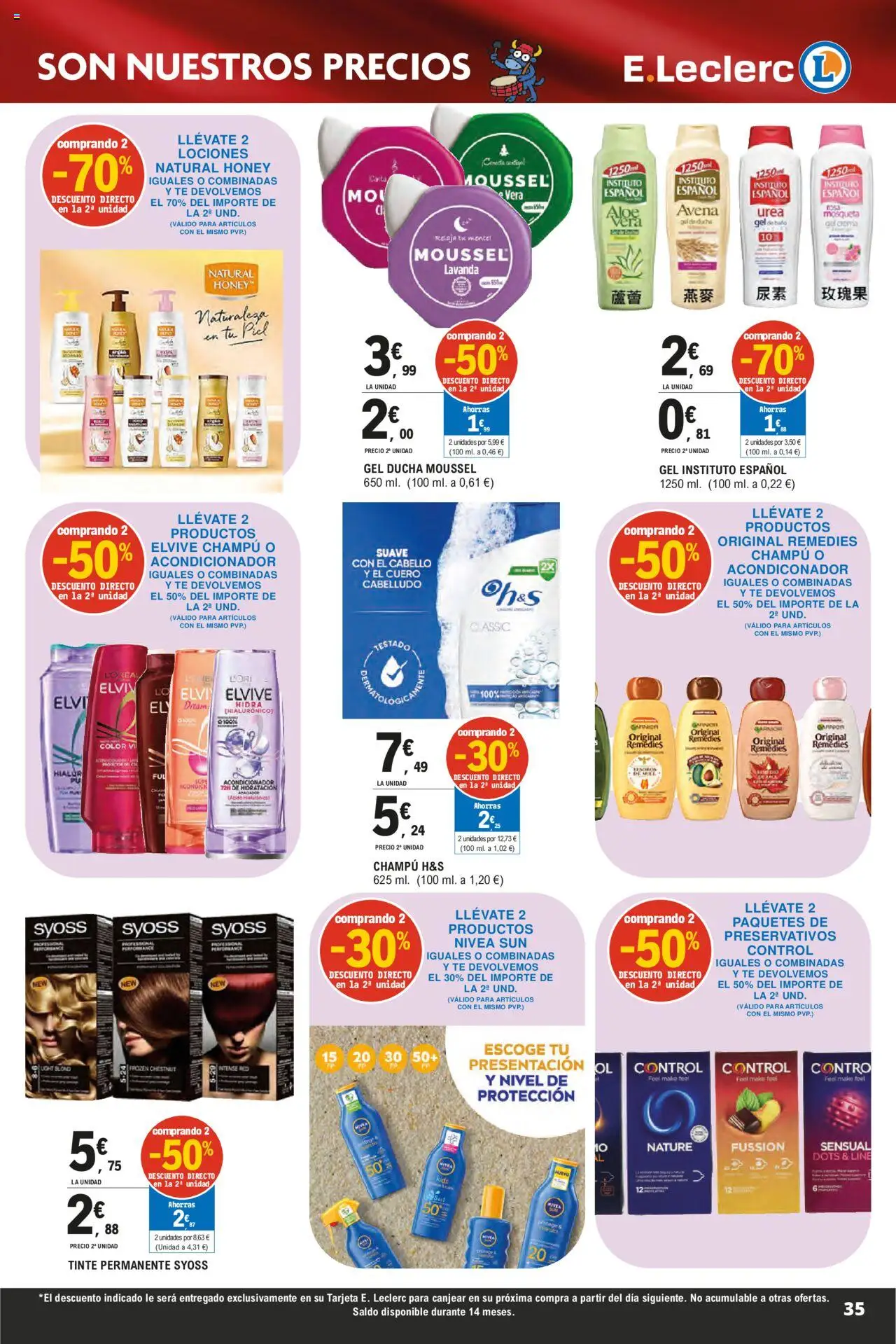 E.Leclerc - Descubre la Calidad y Frescura  │ válido desde el 18.06.2025 | Página: 35 | Productos: Champú, Acondicionador, Body, Baño