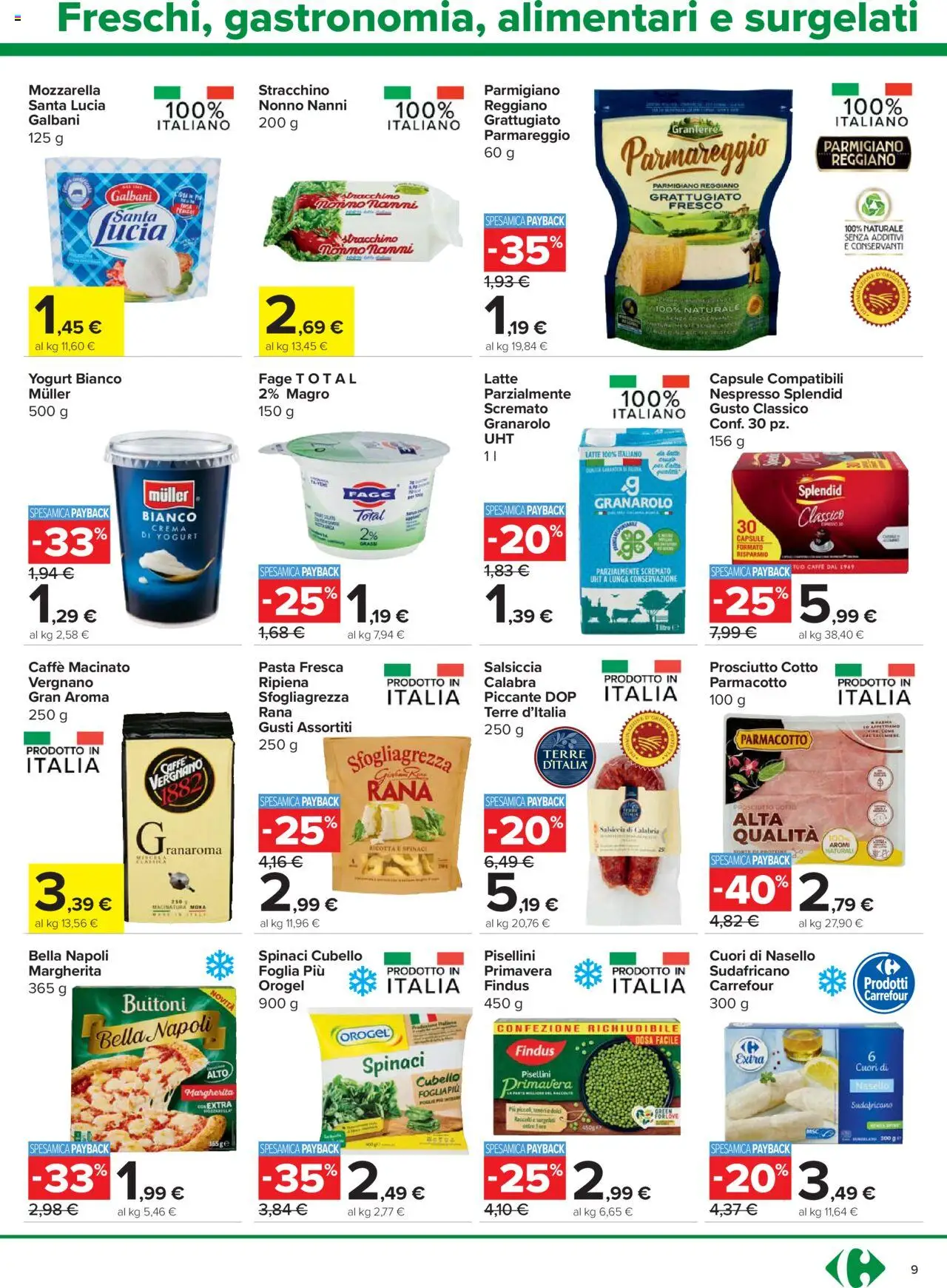 Volantino Carrefour del 07.08.2025 | Pagina: 9 | Prodotti: Prosciutto Cotto, Salsiccia, Nasello, Macinato