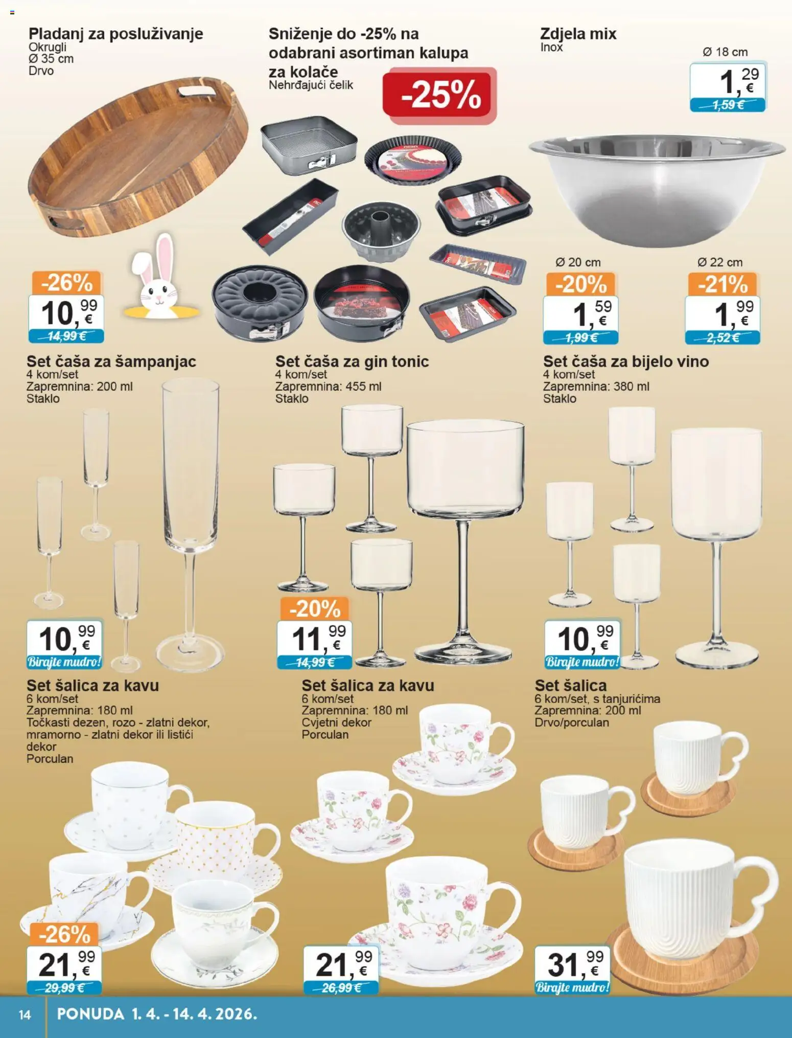 KTC katalog | vrijedi od 01.04.2026 | Stranica: 14 | Proizvodi: Bijelo vino, Gin, Vino, Šalica