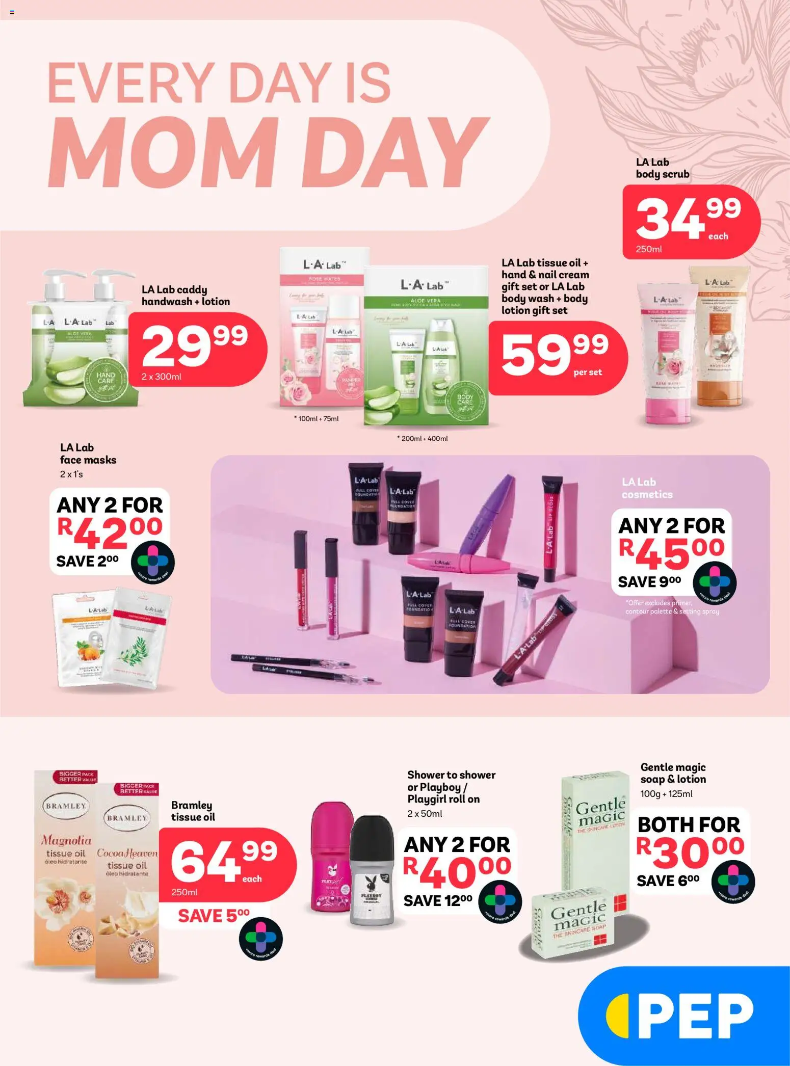 New PEP Stores catalogue – valid from 23.04.2026 | Page: 1 | Products: Agua con gas, Shower, Foundation, Soap