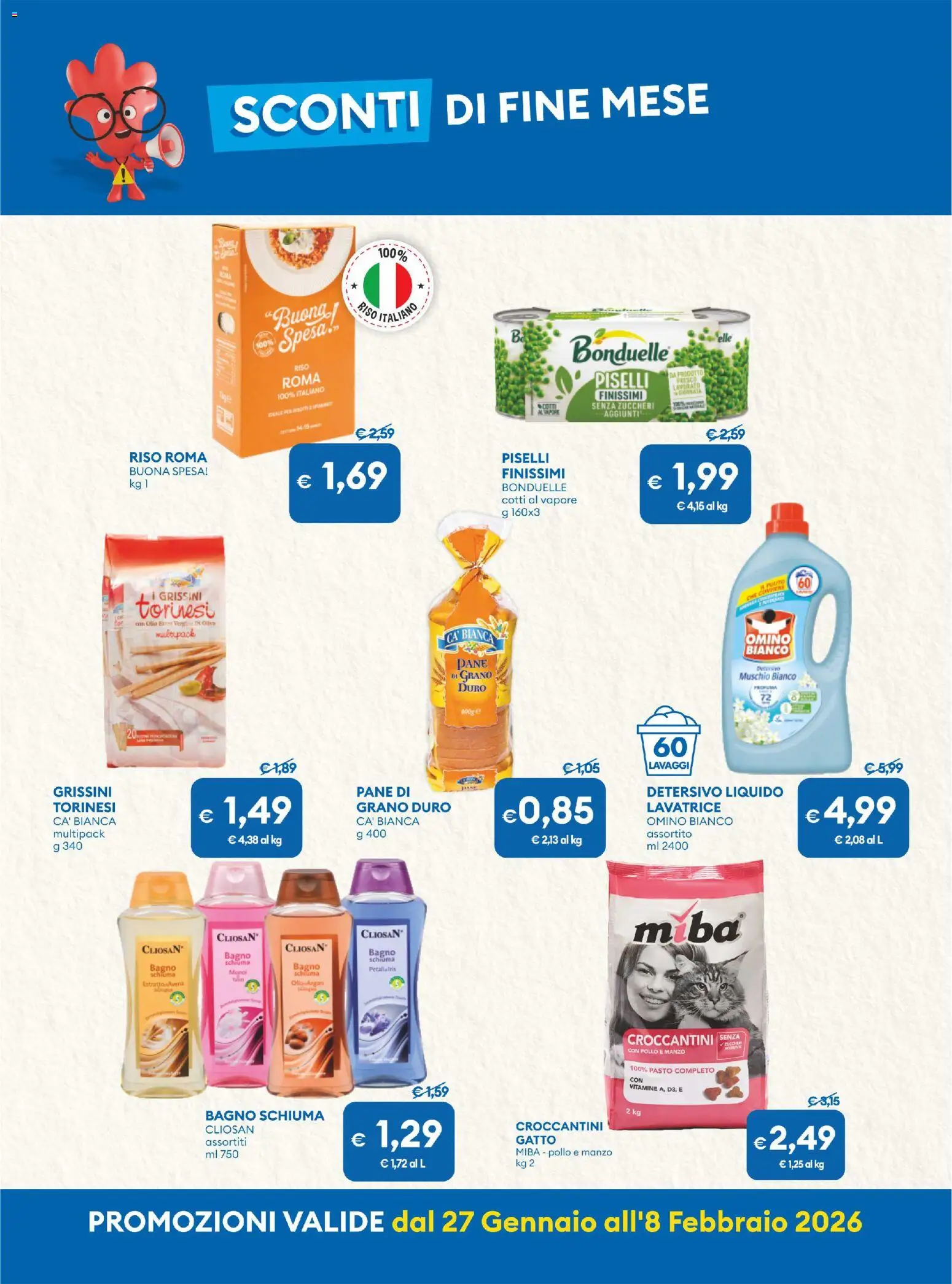 Volantino MD Discount del 27.01.2026 | Pagina: 3 | Prodotti: Riso, Manzo, Piselli, Grissini