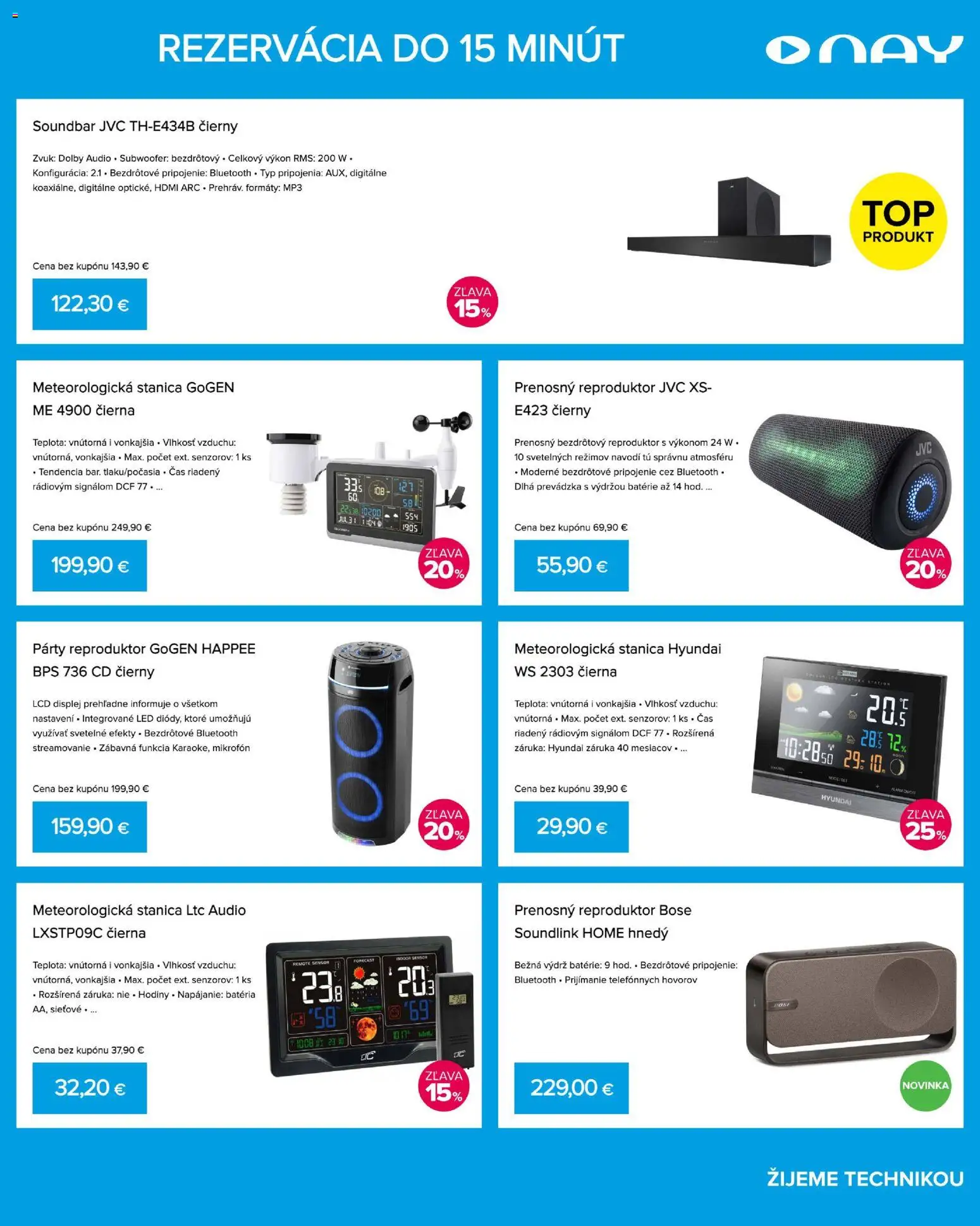 Nové NAY Elektrodom akcie – leták je platný od 03.12.2025 | Strana: 7 | Produkty: Hodiny, Bluetooth, Audio, Reproduktor