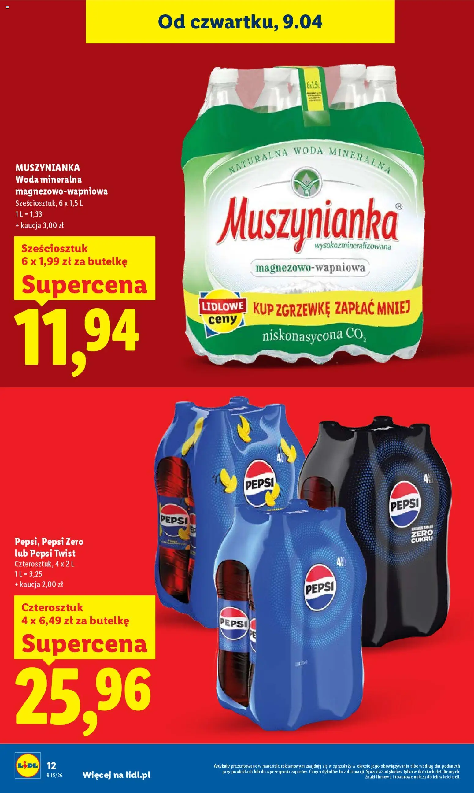 Lidl Polsko leták od 09.04.2026 | Strana: 12 | Produkty: Pepsi, Pepsi Zero