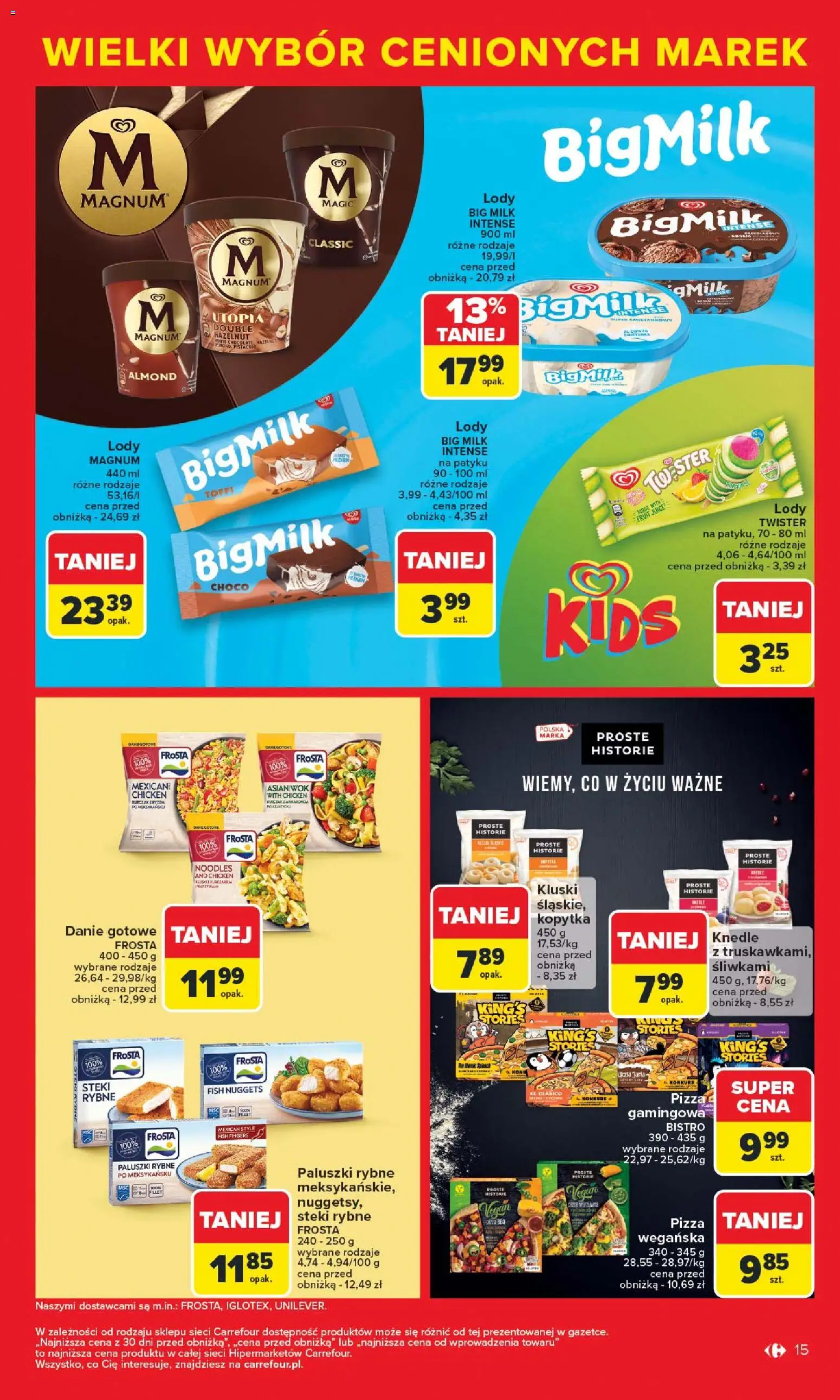 Carrefour Gazetka - Markowe atrakcje cenowe od 27.10.2025 | Strona: 17 | Produkty: Paluszki rybne, Pizza, Kopytka, Knedle