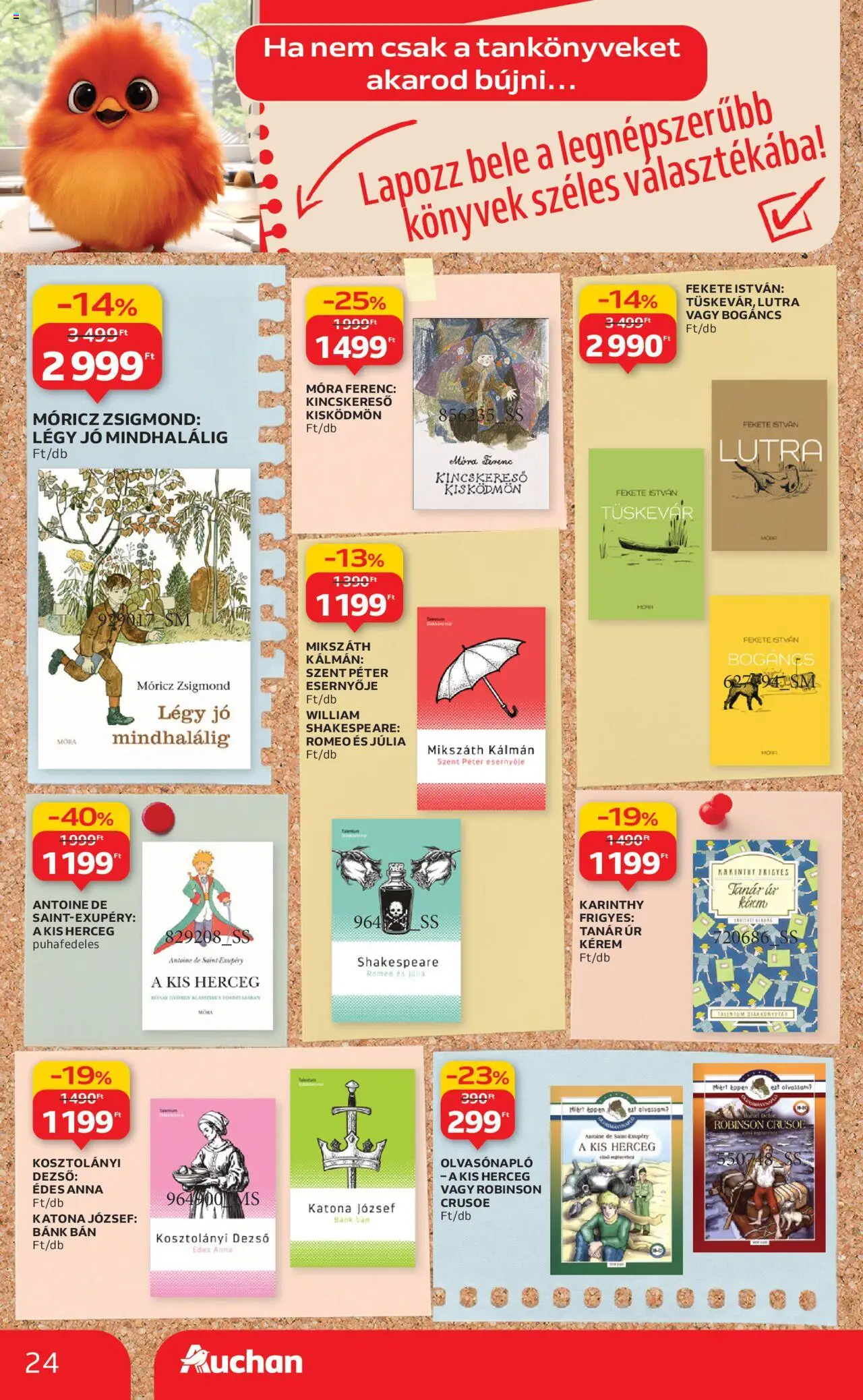 Auchan akciós ujság - amely érvényes a következő dátumtól: 21.08.2025 | Oldal: 24 | Termékek: Könyvek