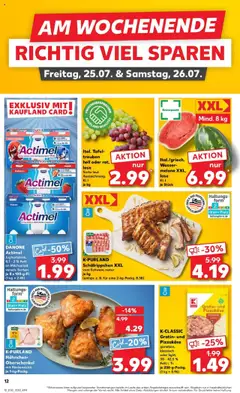 Kaufland prospekt Bottrop	 - gültig ab dem 23.07.2025 | Seite: 12 | Produkte: Actimel, Trauben, Wasser, Wassermelone