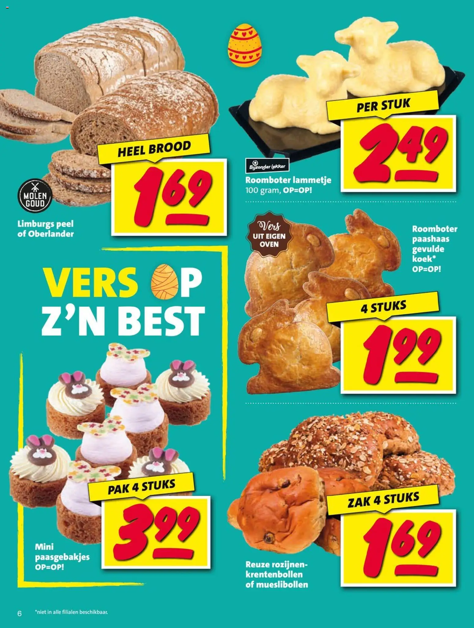 {H1} | Pagina: 6 | Producten: Brood, Roomboter, Rozijnen, Zak