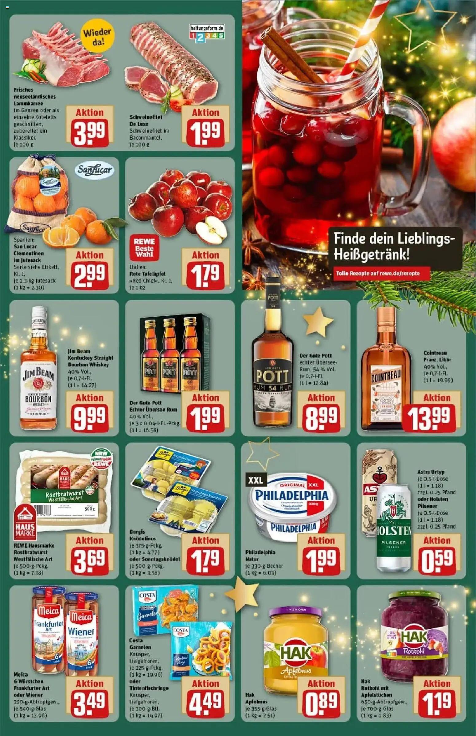 Rewe prospekt Duisburg / Duissern	 – gültig ab 23.11.2025 | Seite: 17 | Produkte: Rotkohl, Holsten, Schweinefilet, Bourbon