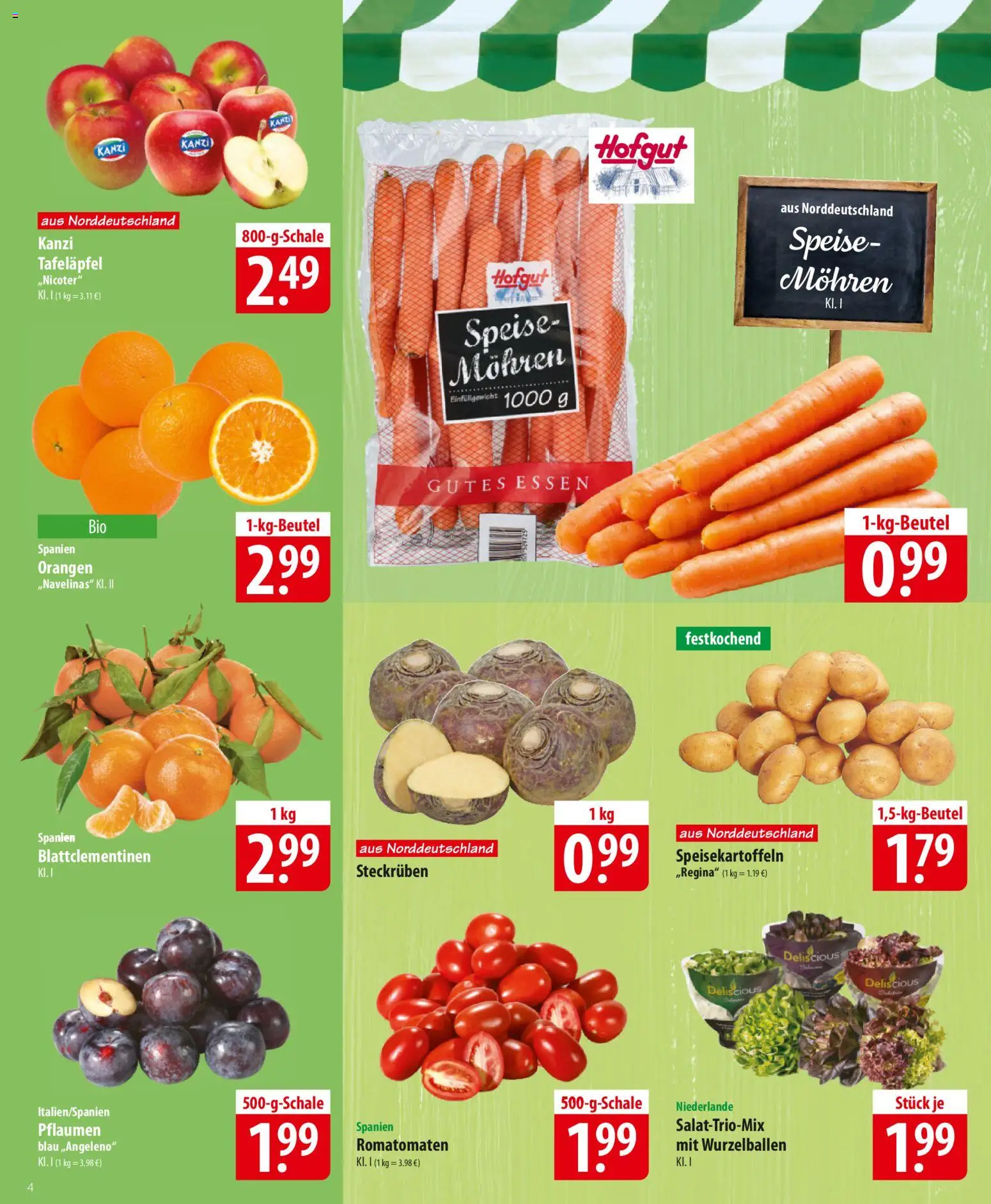 Famila Prospekt 	 – gültig ab 15.12.2025 | Seite: 4 | Produkte: Pflaumen, Orangen, Mohren