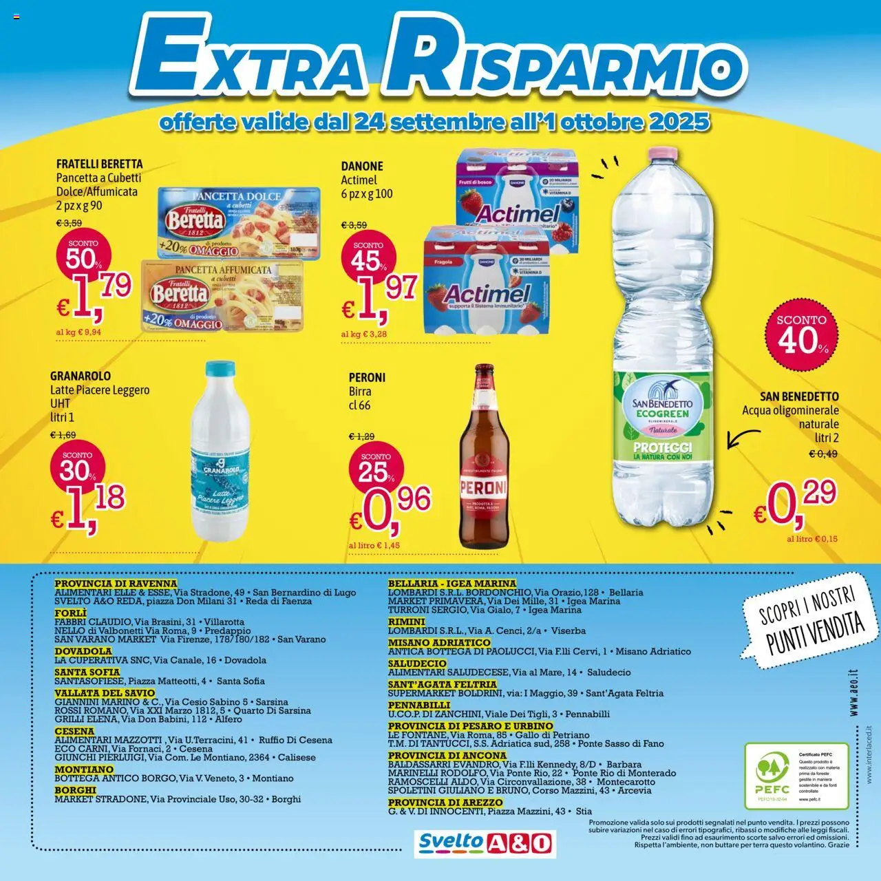 Volantino A&O del 18.09.2025 | Pagina: 8 | Prodotti: Pancetta, Acqua, Latte, Terra