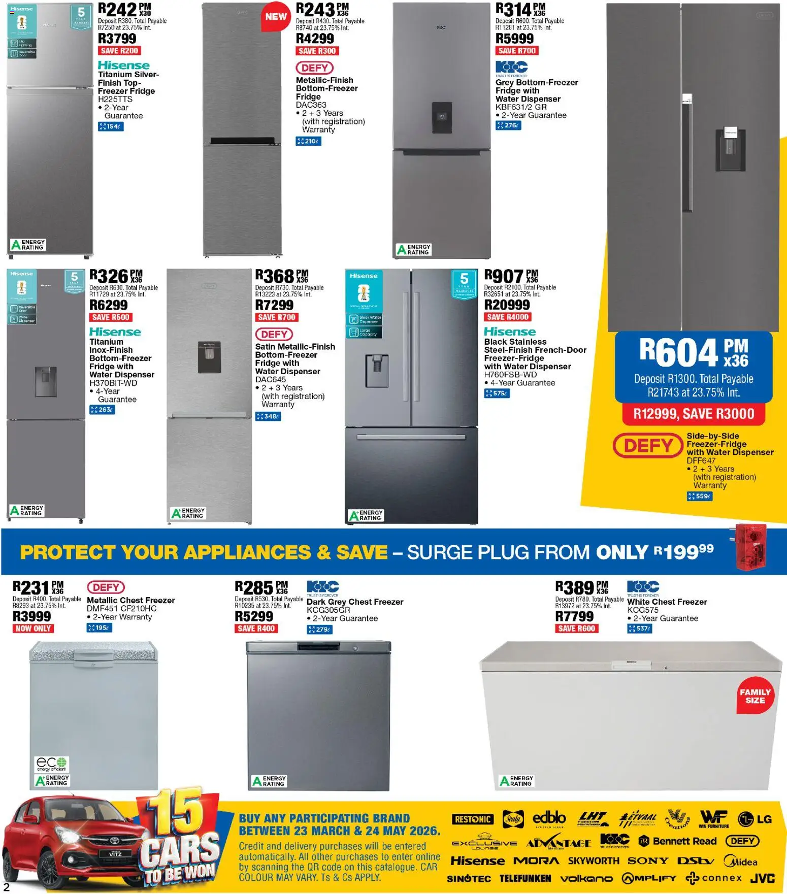 New OK Furniture catalogue – valid from 20.04.2026 | Page: 2 | Products: Freezer fridge, Fridge, Chest freezer, Water