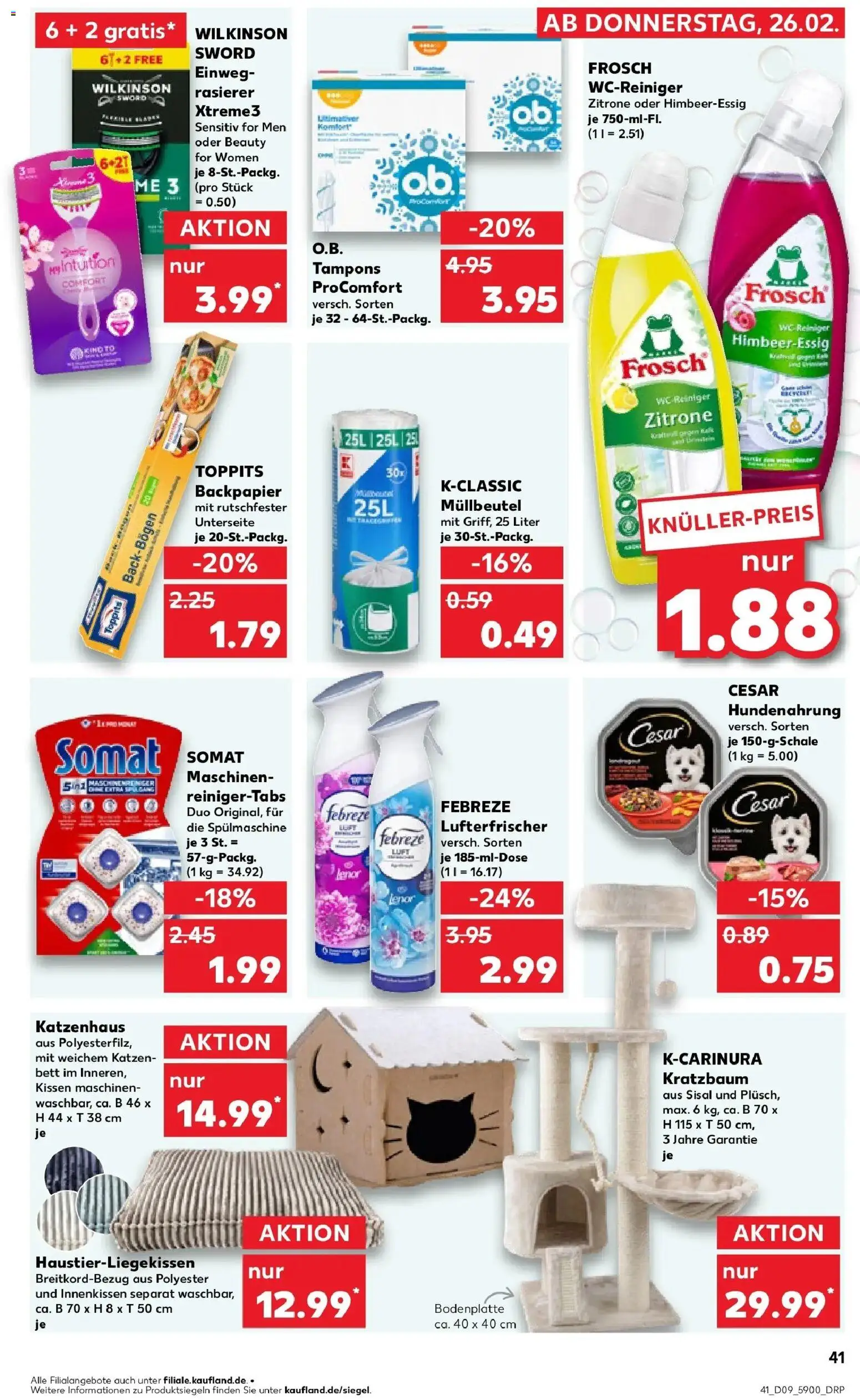 Kaufland prospekt Wittenberge	 – gültig ab 26.02.2026 | Seite: 41 | Produkte: Lenor, Rasierer, Bett, Kissen