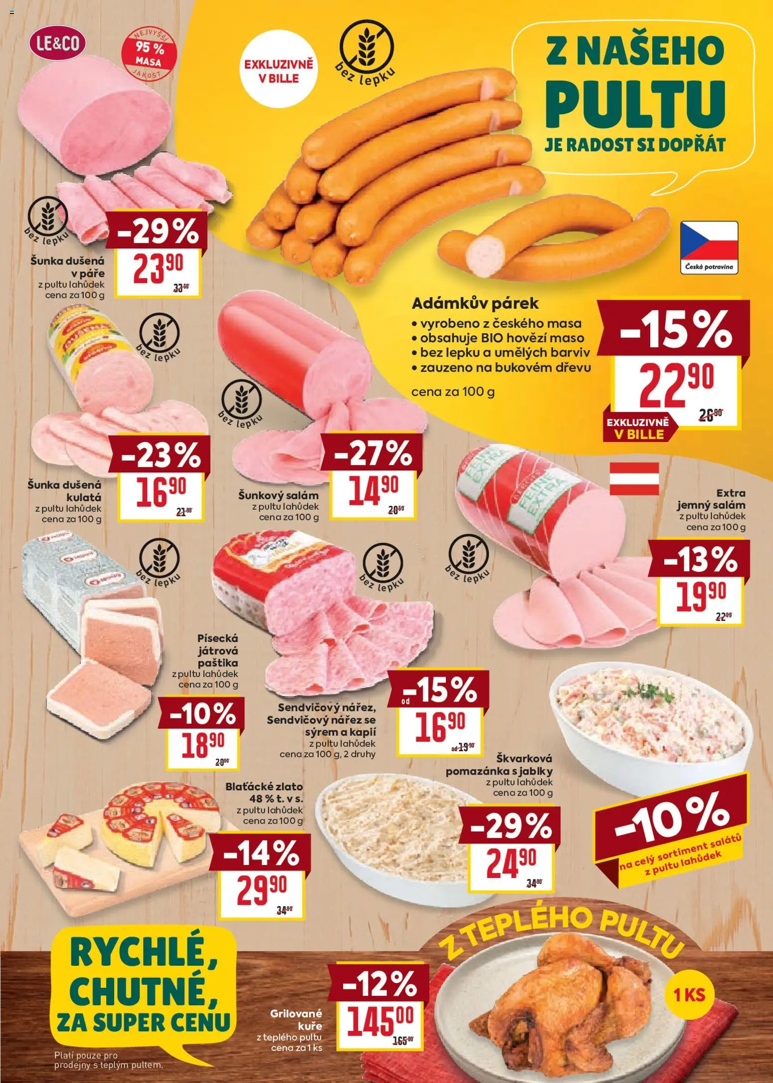 Billa Velký leták od 29.10.2025 | Strana: 13 | Produkty: Hovězí, Salám, Šunkový salám, Kuře