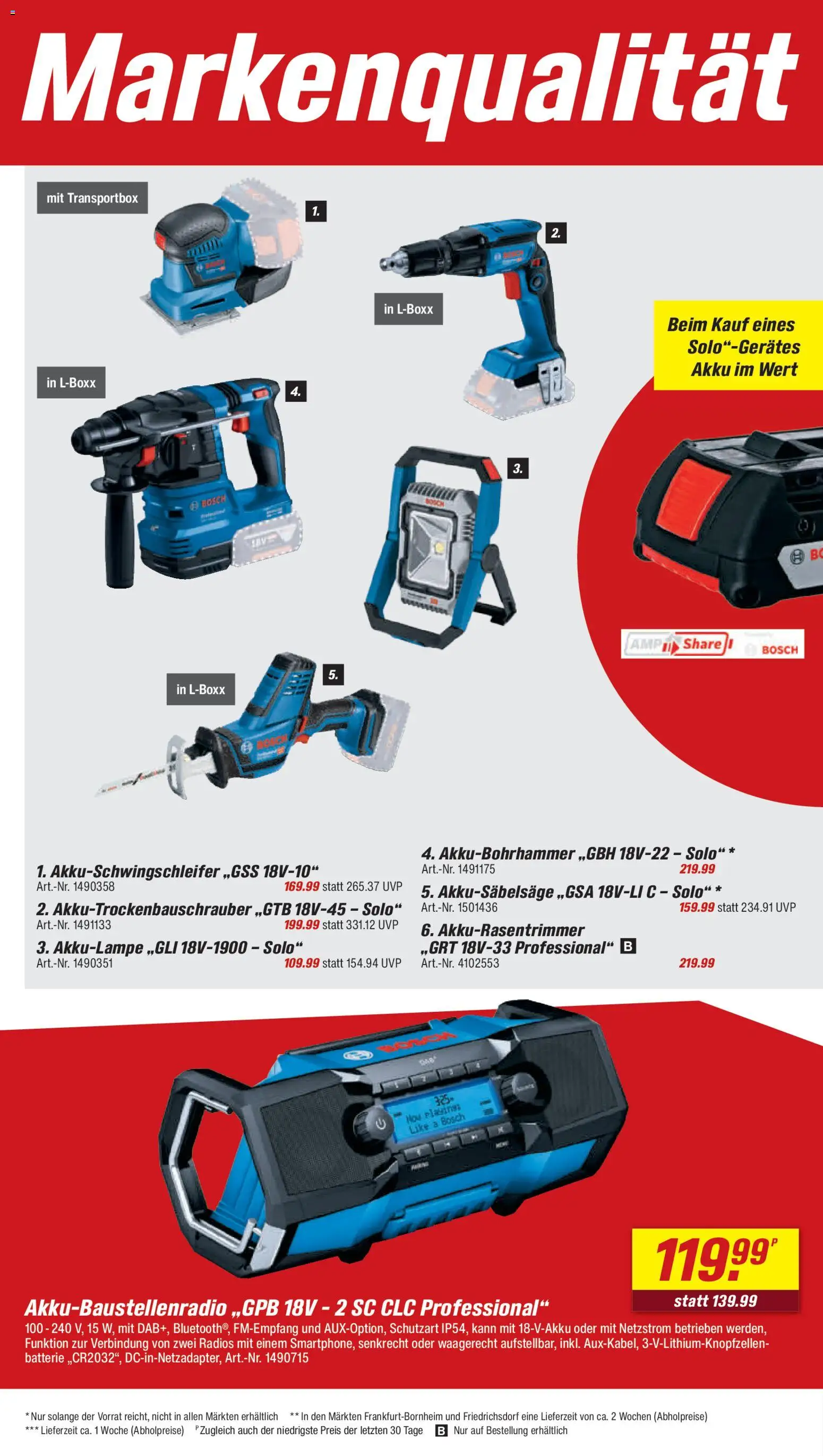 Toom Baumarkt Prospekt 	 – gültig ab 01.11.2025 | Seite: 6 | Produkte: Bosch, Batterie