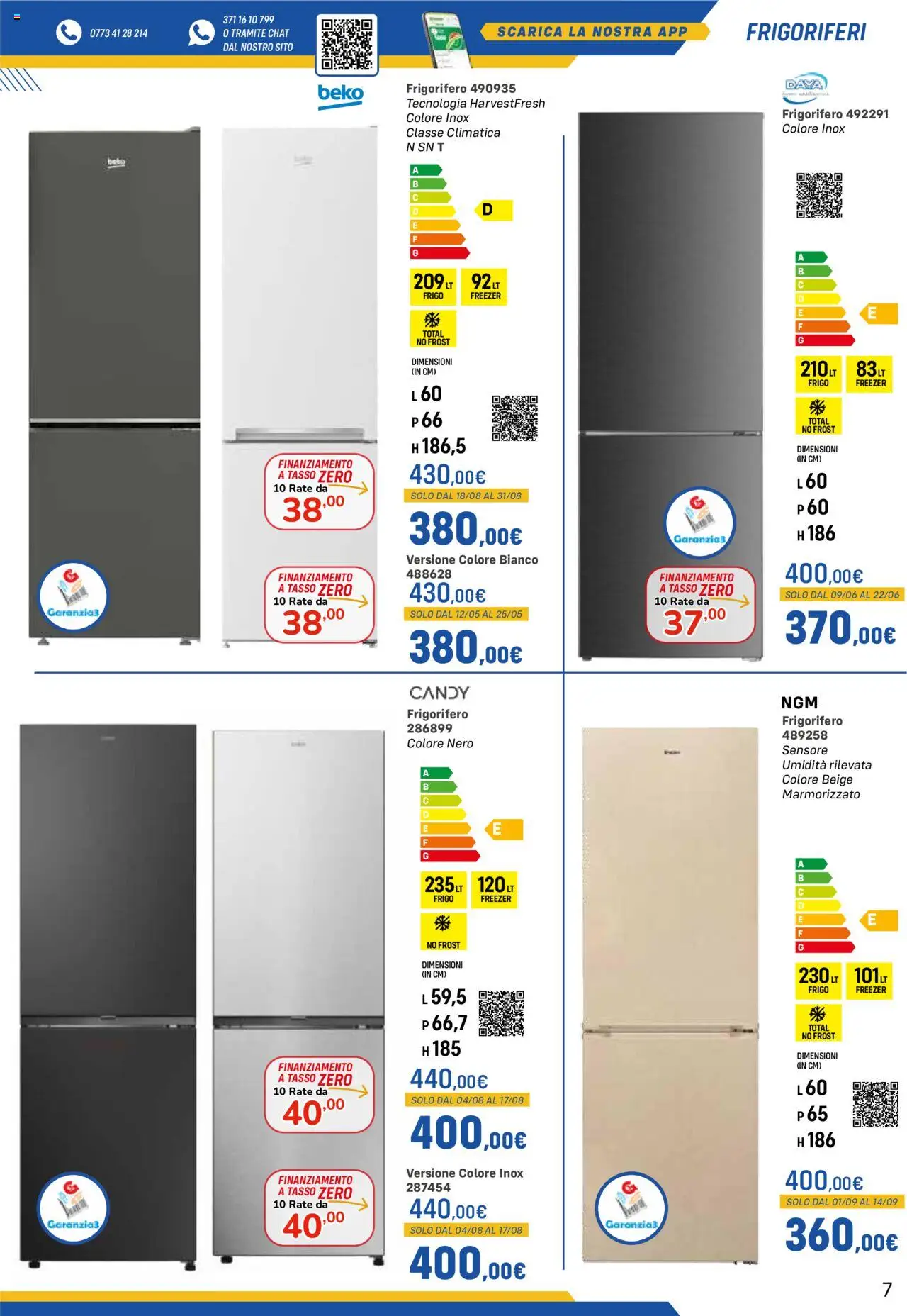 Volantino Orizzonte del 09.05.2025 | Pagina: 7 | Prodotti: Freezer, Frigorifero