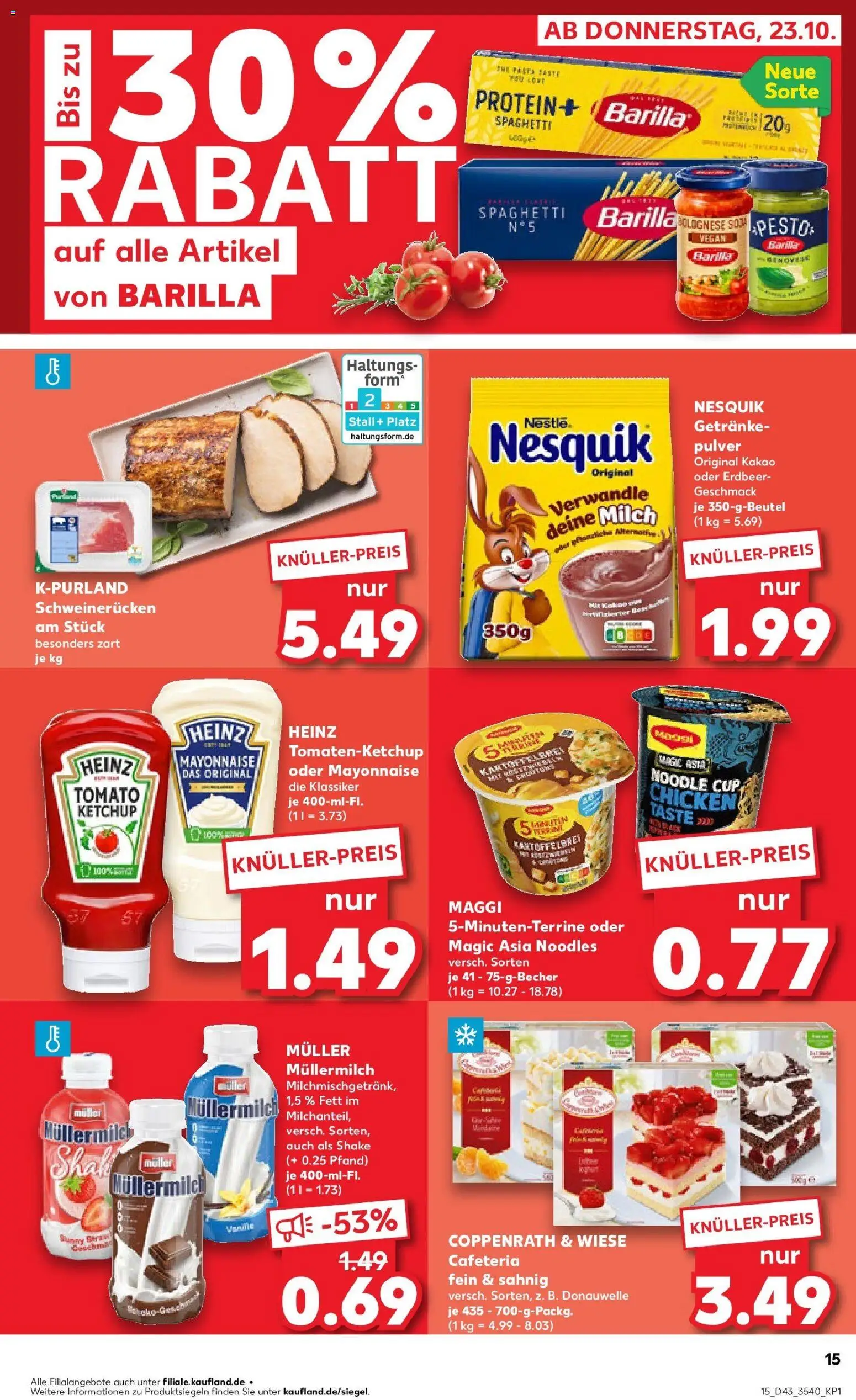 Kaufland prospekt Schwedt	 – gültig ab 27.10.2025 | Seite: 15 | Produkte: Nesquik, Maggi, Barilla, Schweinerucken