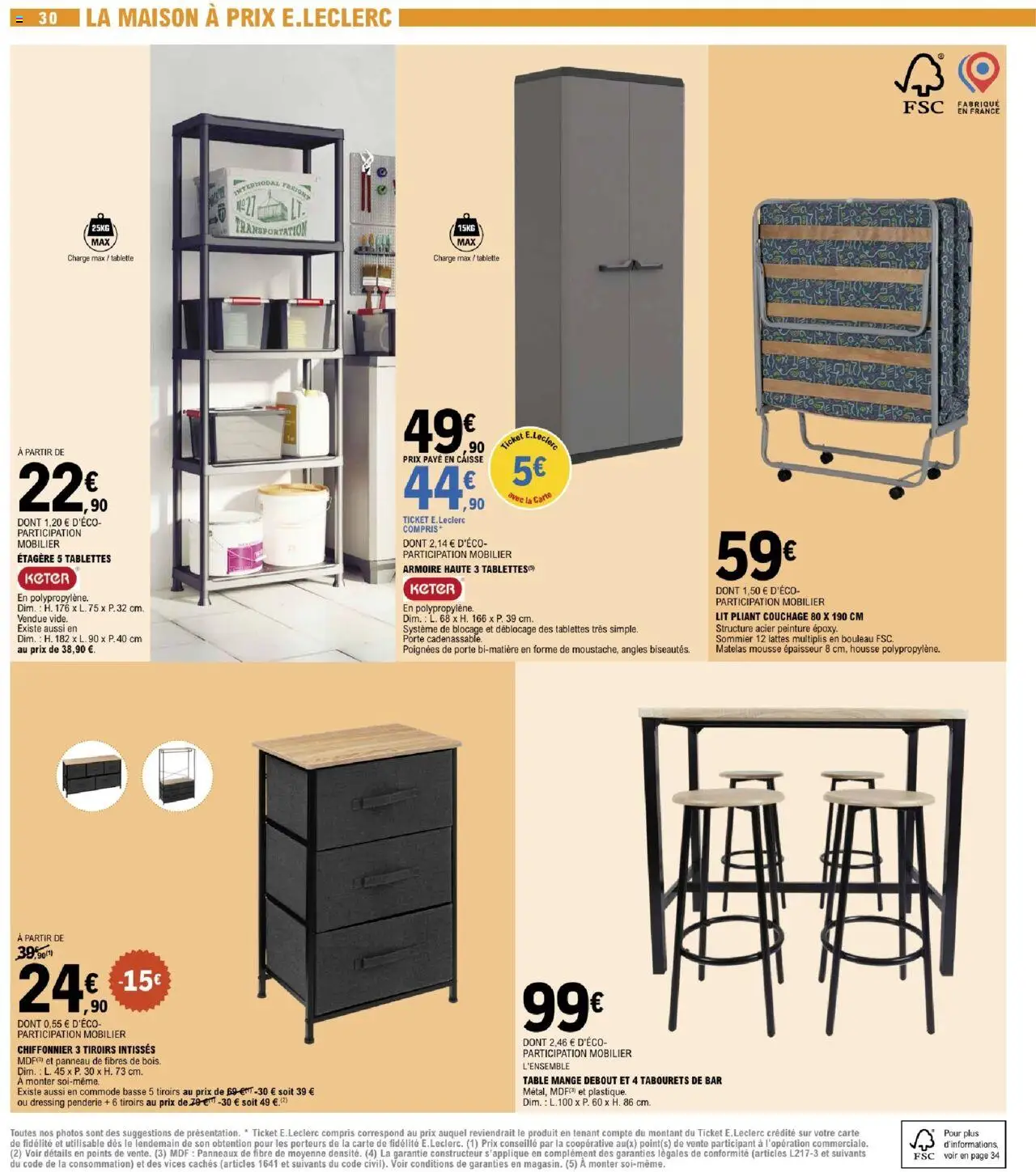  | Page: 30 | Produits: Tablette, Mousse, Matelas, Mange debout