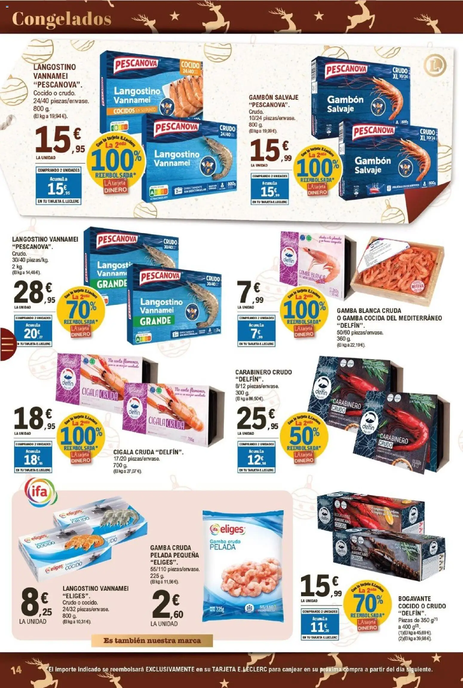 E.Leclerc folleto │ válido desde el 15.12.2025 | Página: 14 | Productos: Langostino, Gamba