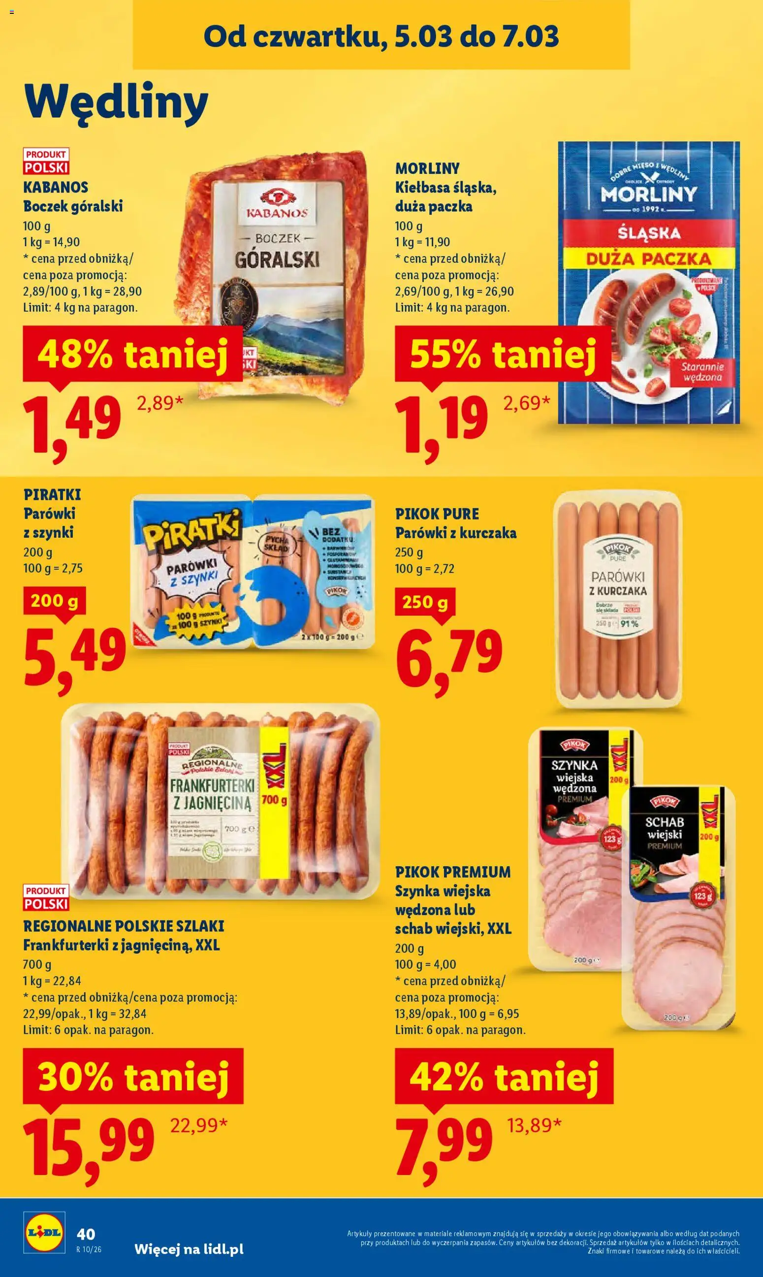 Lidl Polsko leták od 05.03.2026 | Strana: 42 | Produkty: Kabanos, Pikok