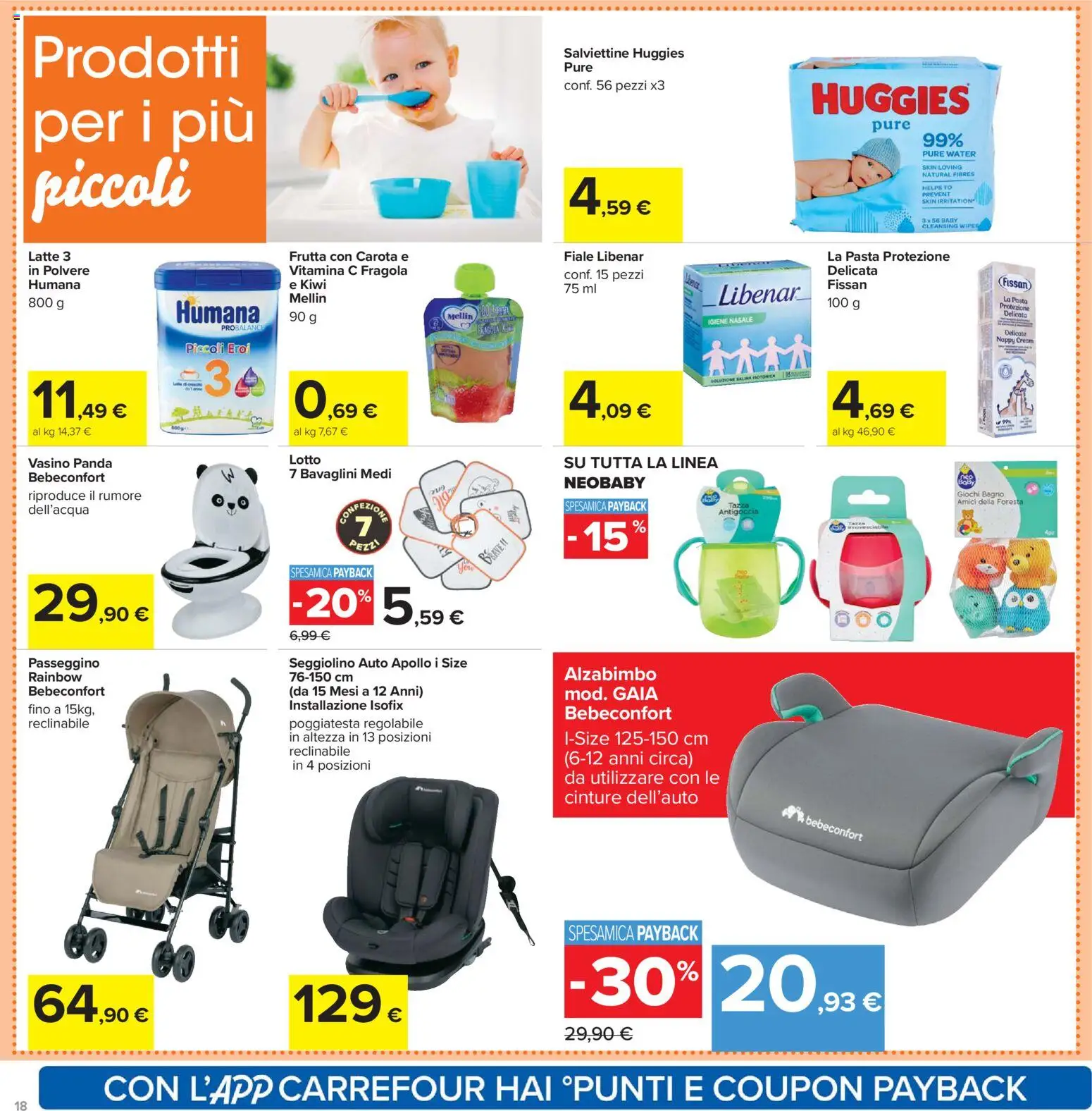 Volantino Carrefour del 02.03.2026 | Pagina: 18 | Prodotti: Carota, Latte, Pasta, Seggiolino