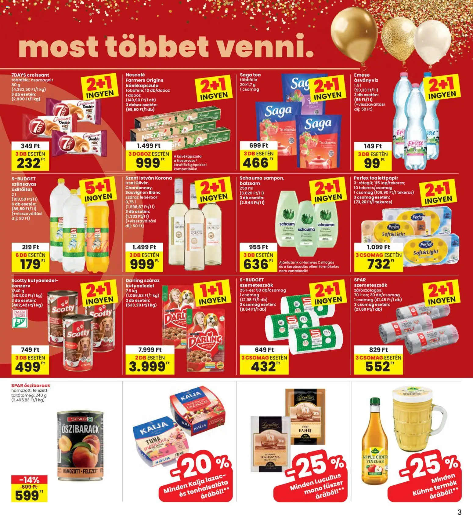 Interspar akciós ujság - amely érvényes a következő dátumtól: 12.03.2026 | Oldal: 3 | Termékek: Őszibarack, Nescafé, Doboz, Tea
