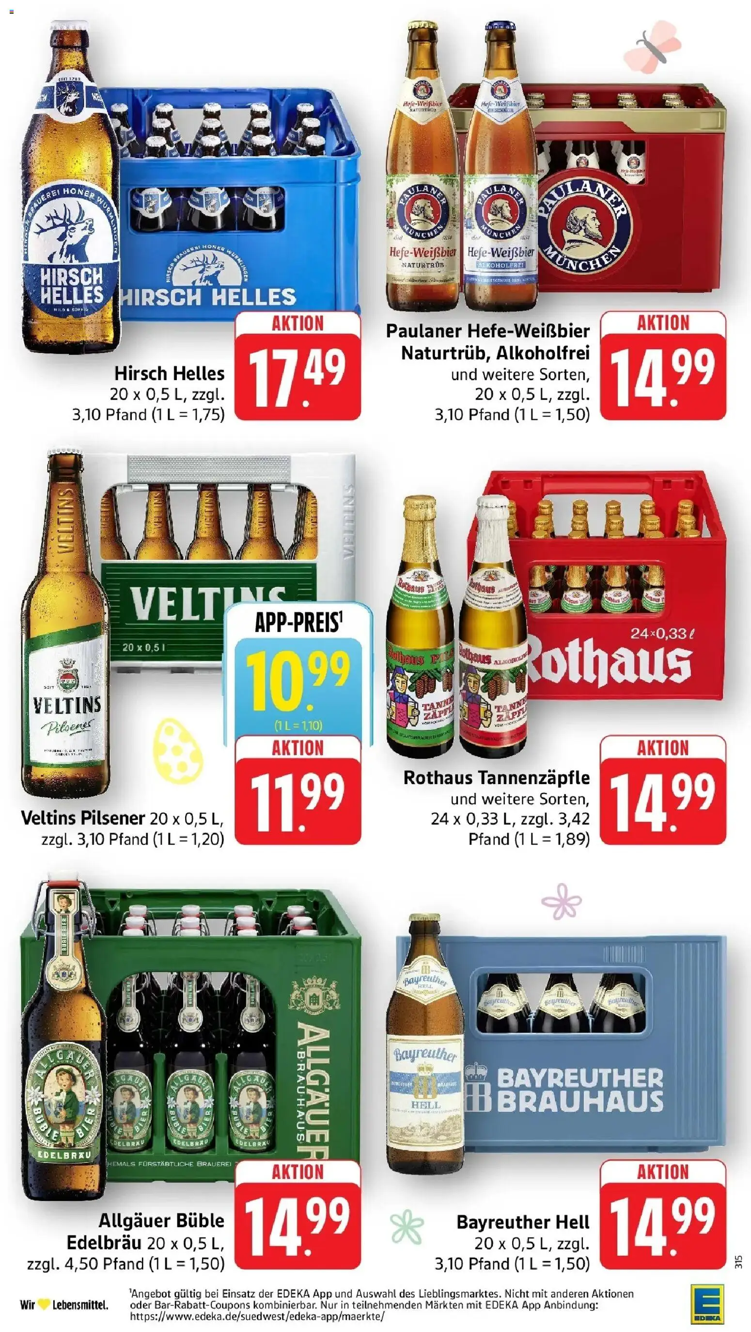 Edeka prospekt Überlingen	 – gültig ab 23.03.2026 | Seite: 35 | Produkte: Bier, Weißbier, Paulaner, Veltins