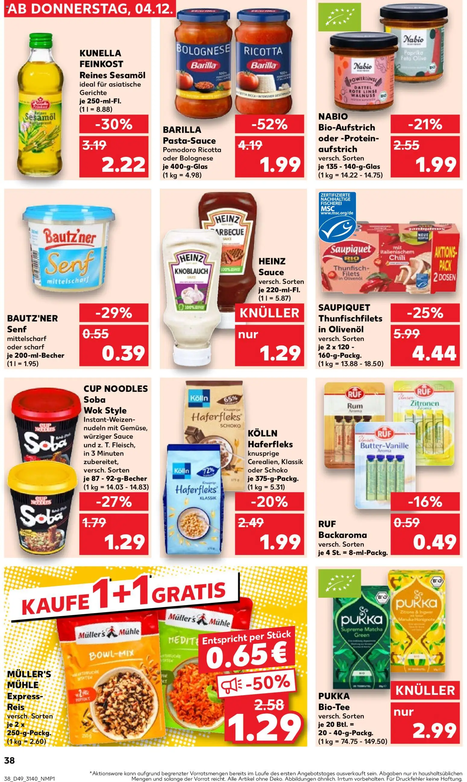 Kaufland prospekt Leipzig	 – gültig ab 04.12.2025 | Seite: 38 | Produkte: Mühle, Kolln, Barilla, Wok