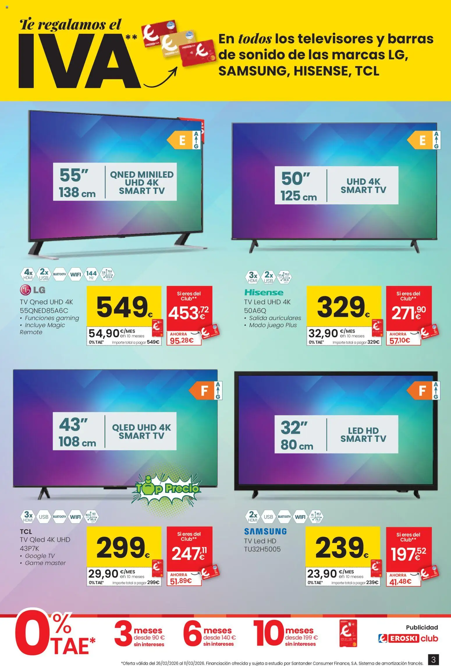 Eroski Oh Qué tecno │ válido desde el 26.02.2026 | Página: 3 | Productos: Barras de sonido, Té, Auriculares