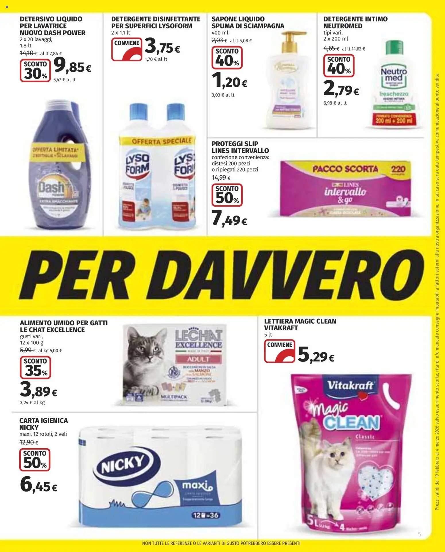Volantino COOP del 19.02.2026 | Pagina: 5 | Prodotti: Sapone, Proteggi slip, Intimo, Data