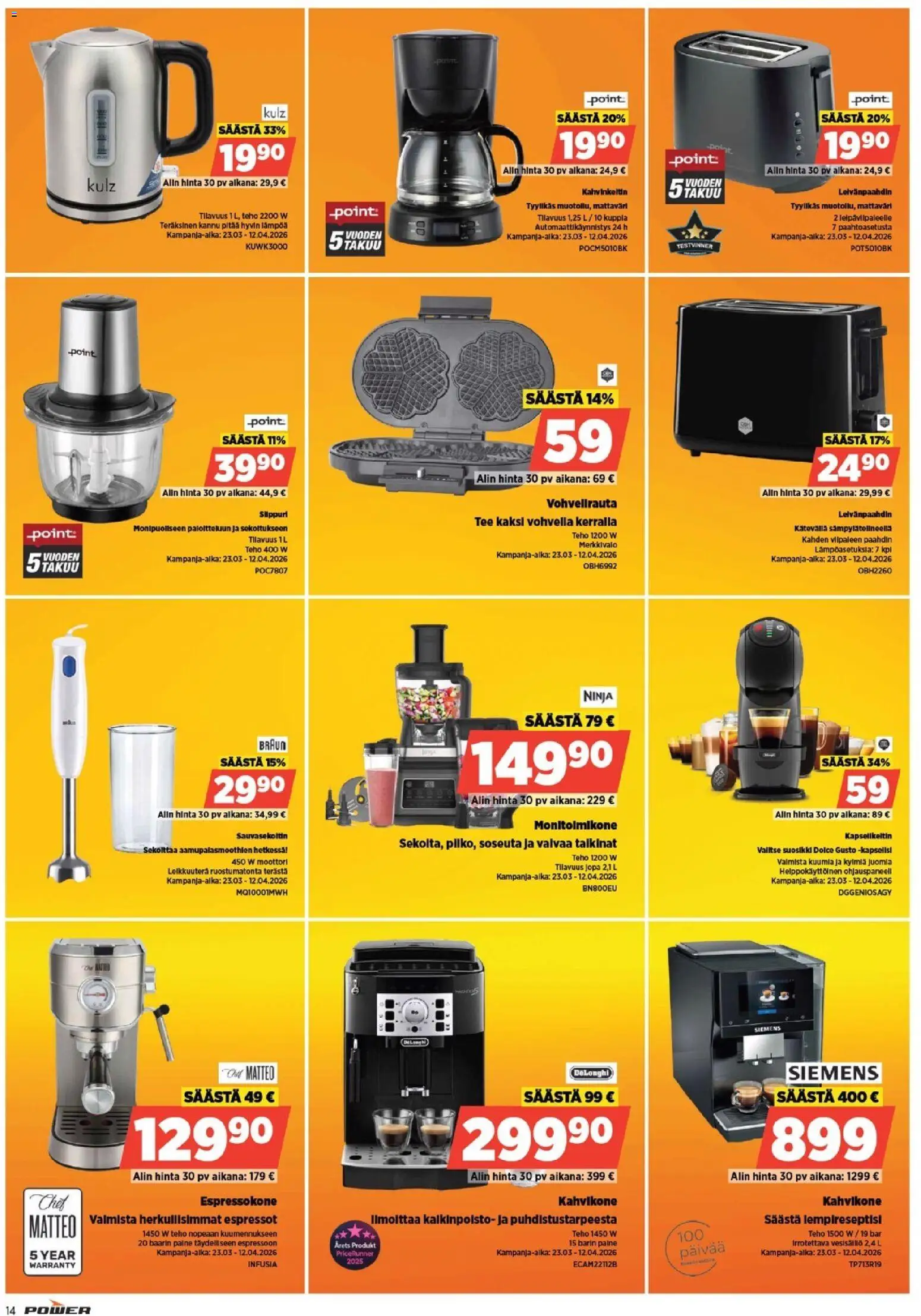 Power - POWER HINTAAN Viikon mainoslehti – voimassa 31.03.2026 alkaen | Sivu: 15 | Tuotteet: Tee