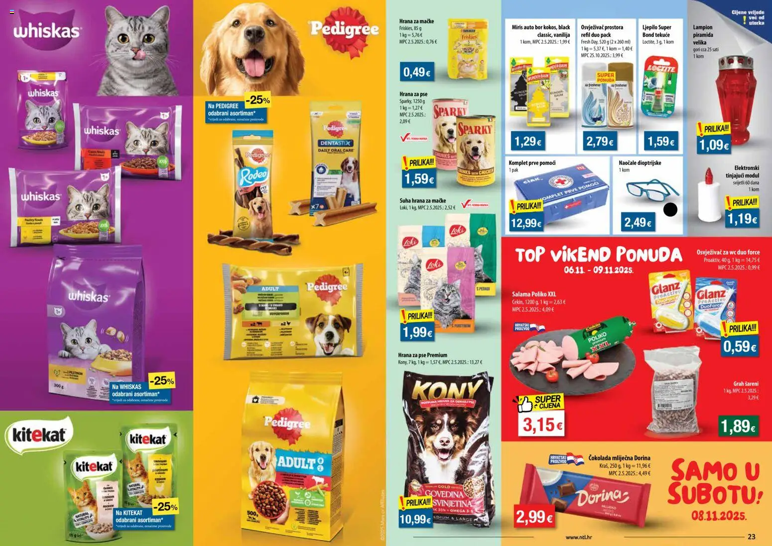 NTL katalog | vrijedi od 05.11.2025 | Stranica: 12 | Proizvodi: Dorina, Svinjetina, Hrana za pse, Lampion