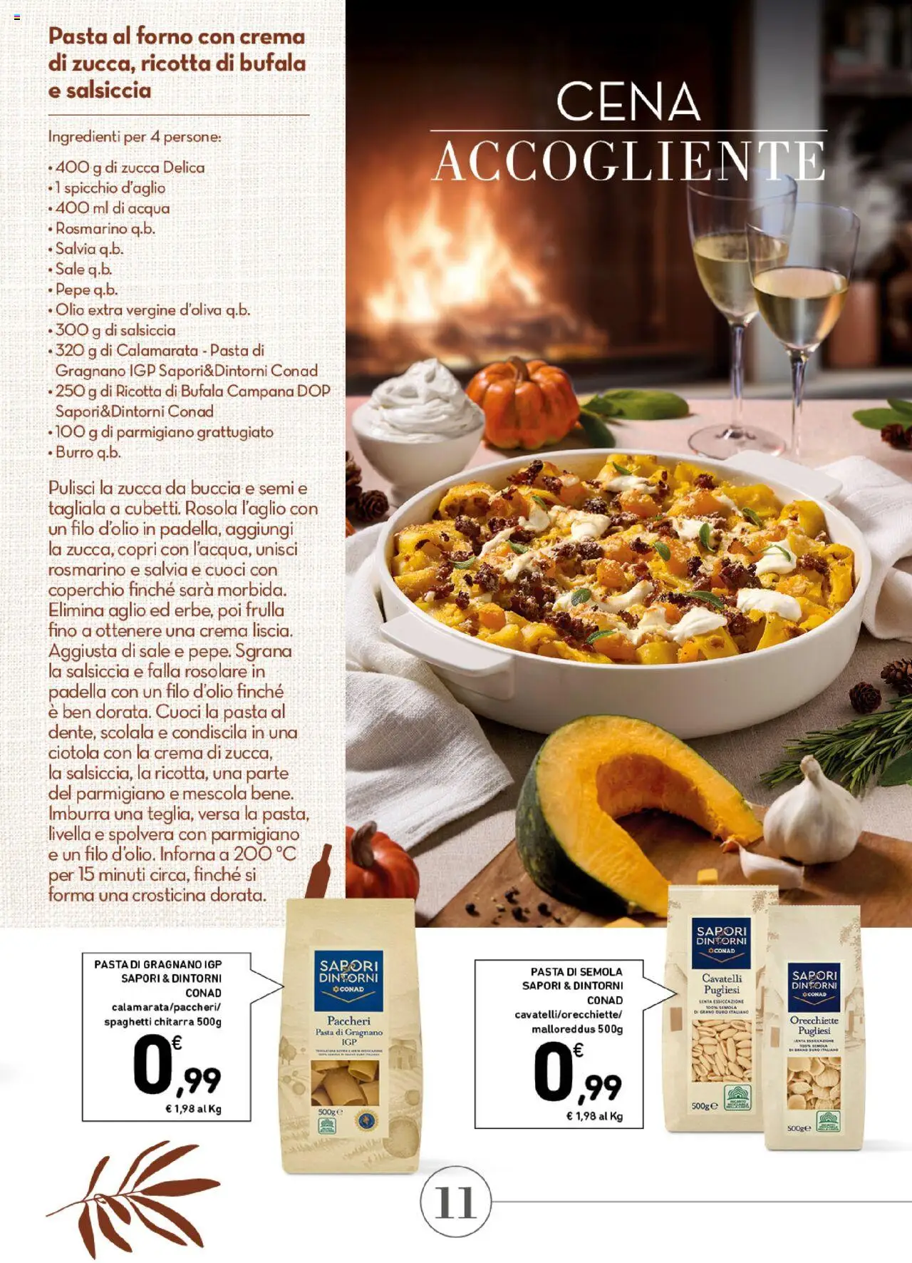 Volantino Conad del 22.10.2025 | Pagina: 11 | Prodotti: Crema, Sale, Salsiccia, Orecchiette