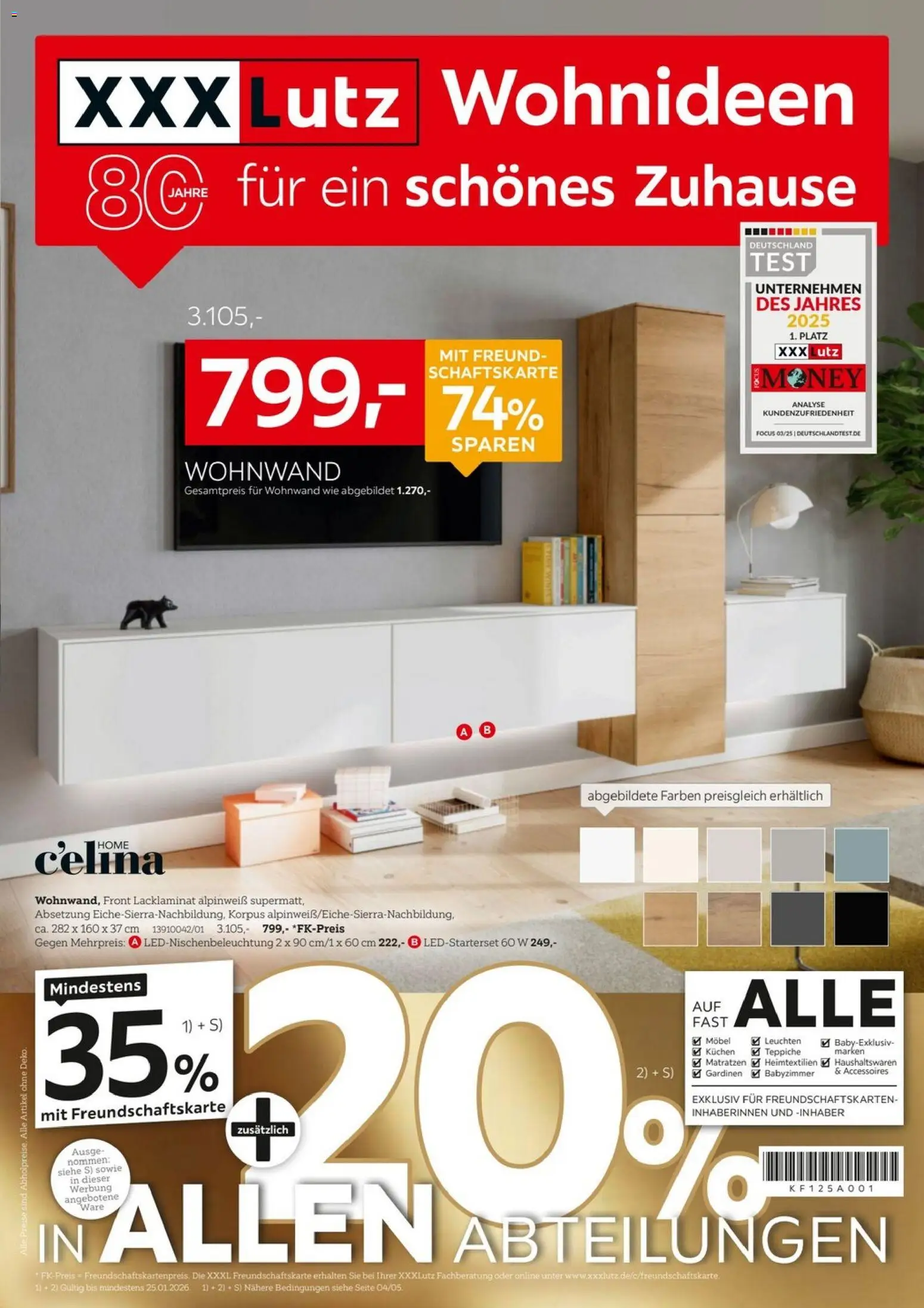 XXXL Lutz Wohnideen – gültig ab 11.01.2026 | Seite: 1 | Produkte: Wohnwand, Kuchen