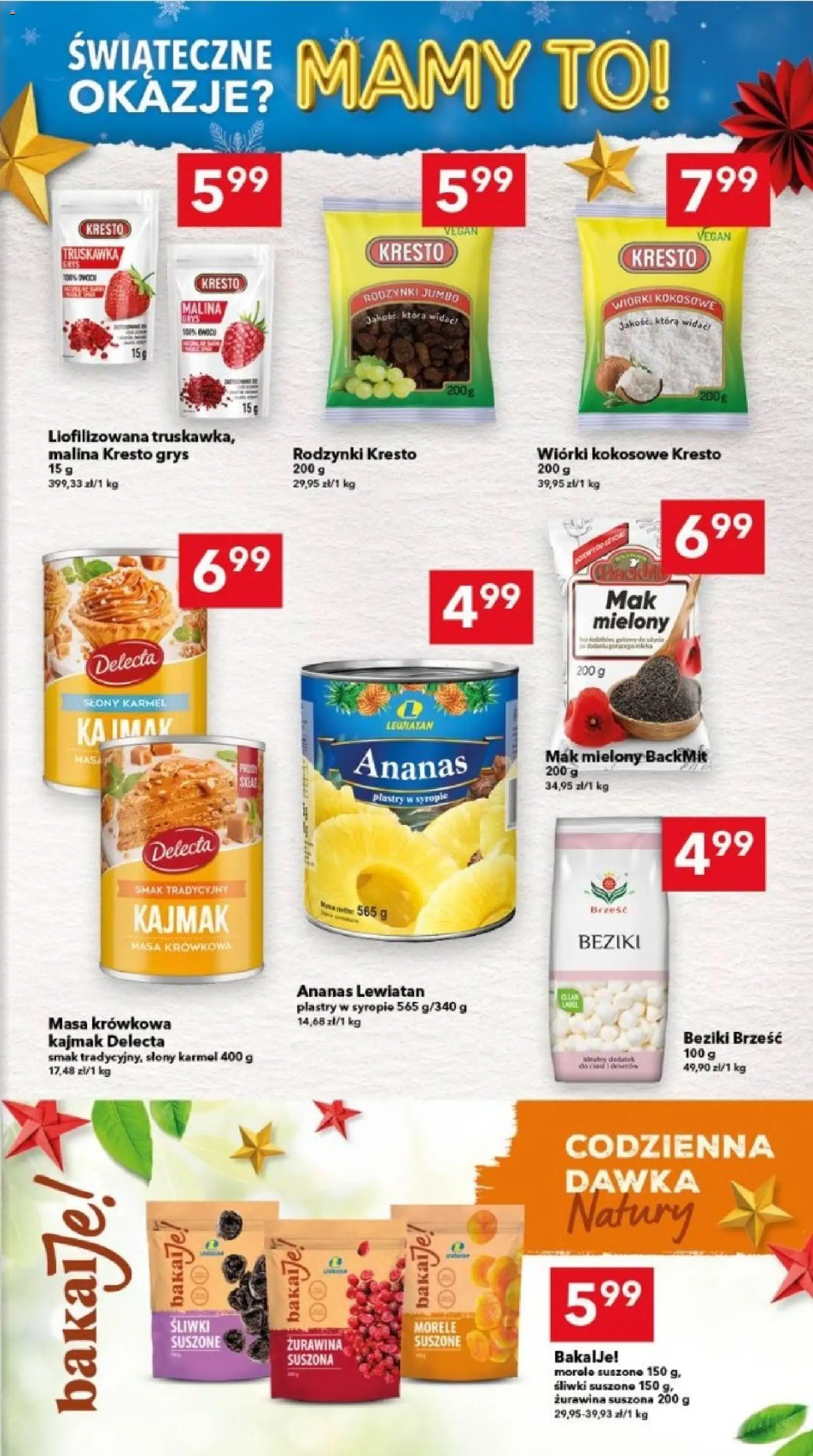 Lewiatan gazetka - Legnica od 17.12.2025 | Strona: 9 | Produkty: Mak mielony, Śliwki, Śliwki suszone, Rodzynki